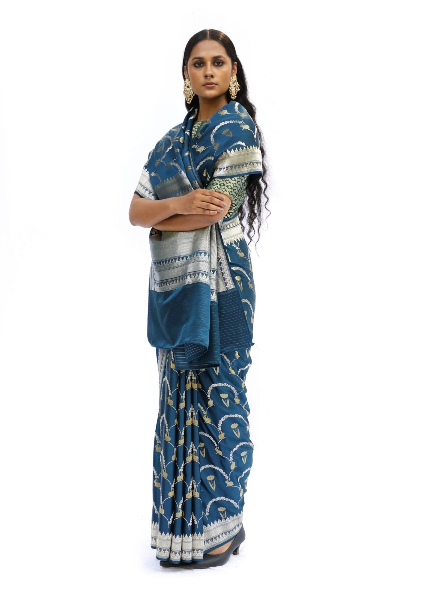 MM - BLUE MASHRU SILK
