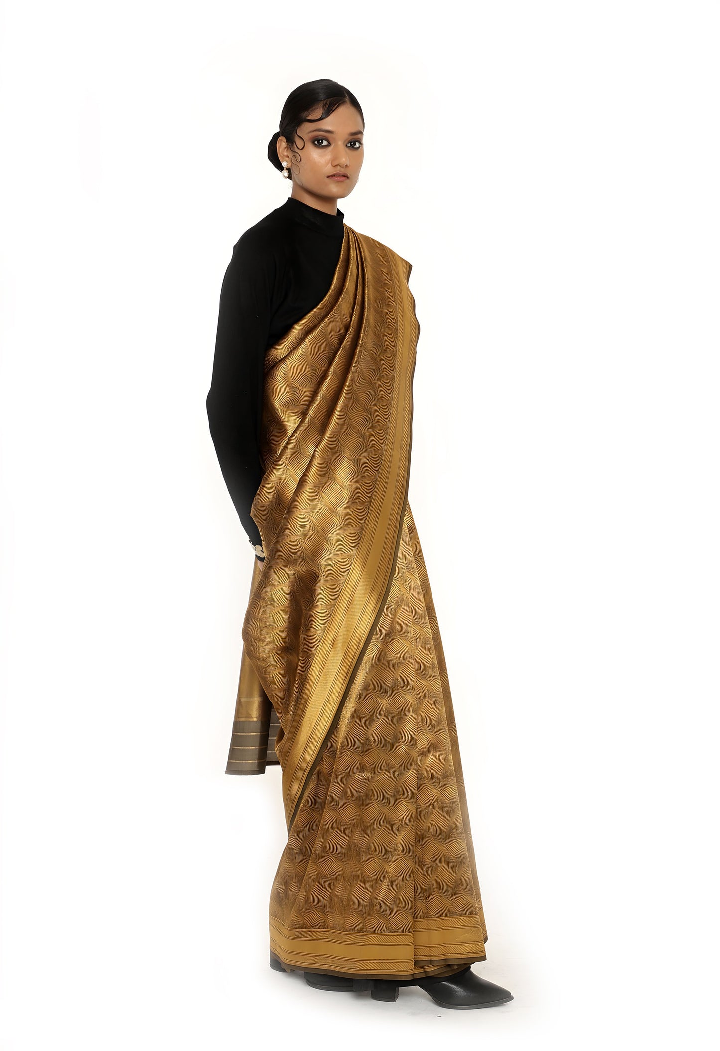 Dhari - BLACK GOLD JARI METALIC