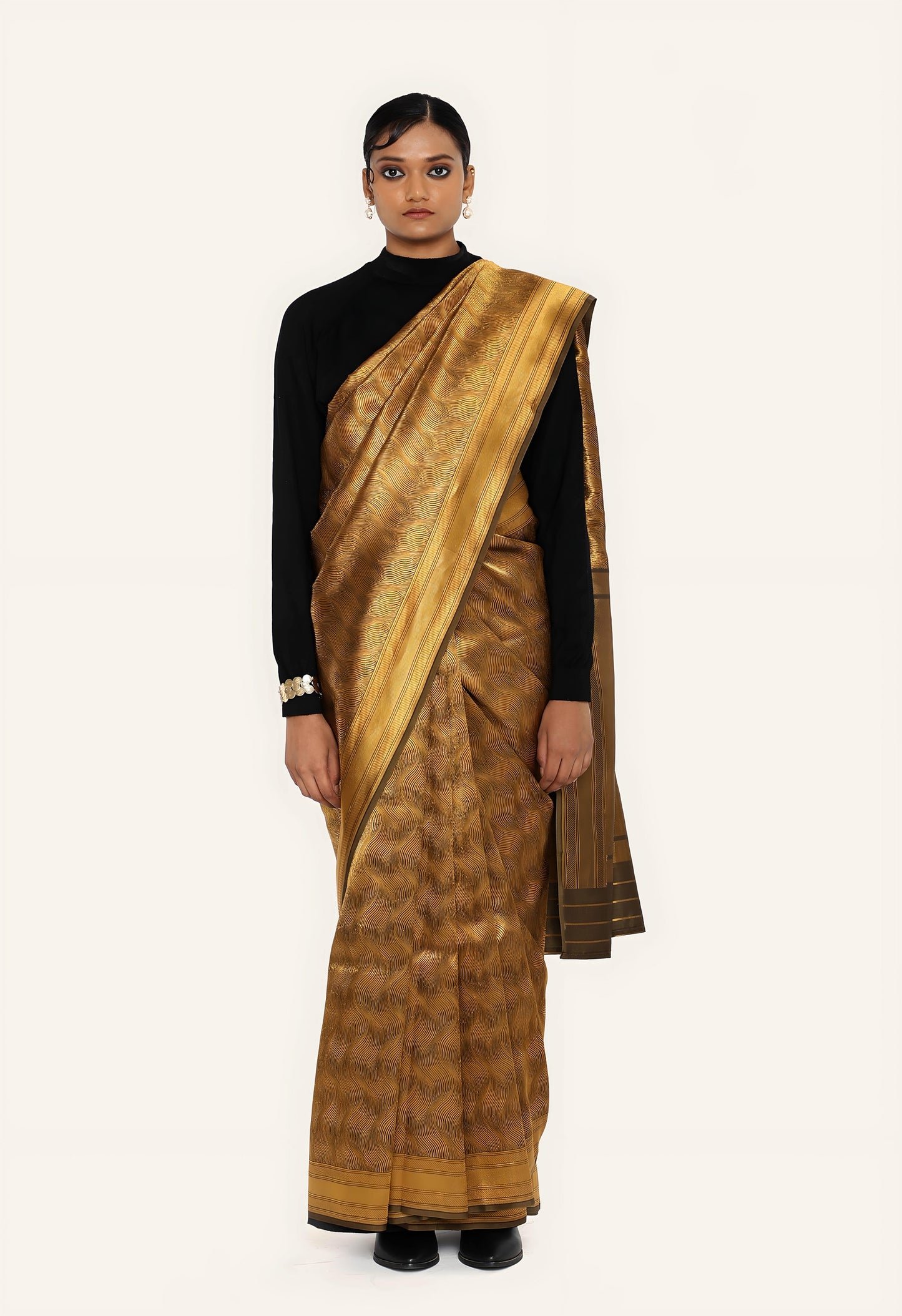 Dhari - BLACK GOLD JARI METALIC