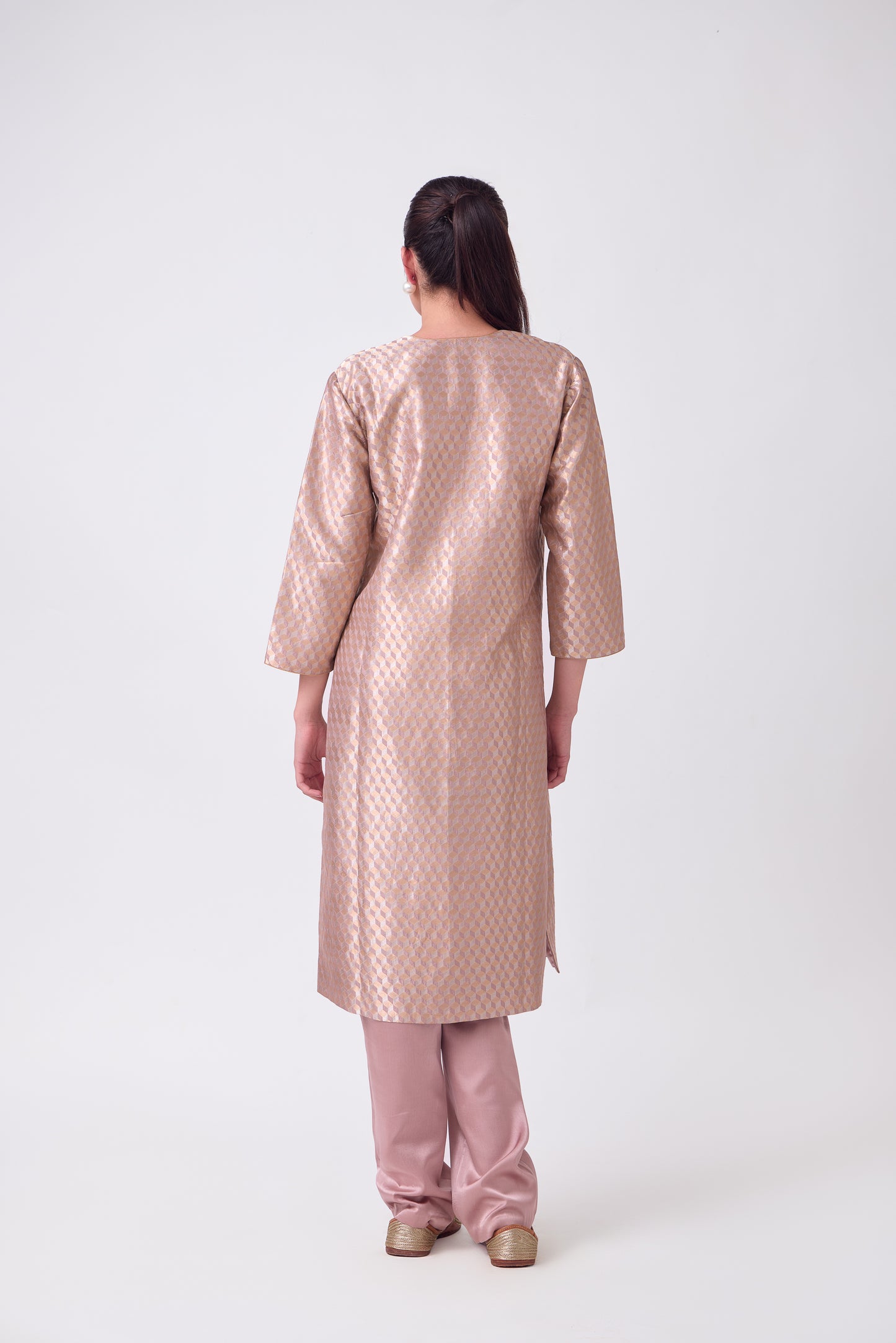 Kurta - Mauve Silk Brocade