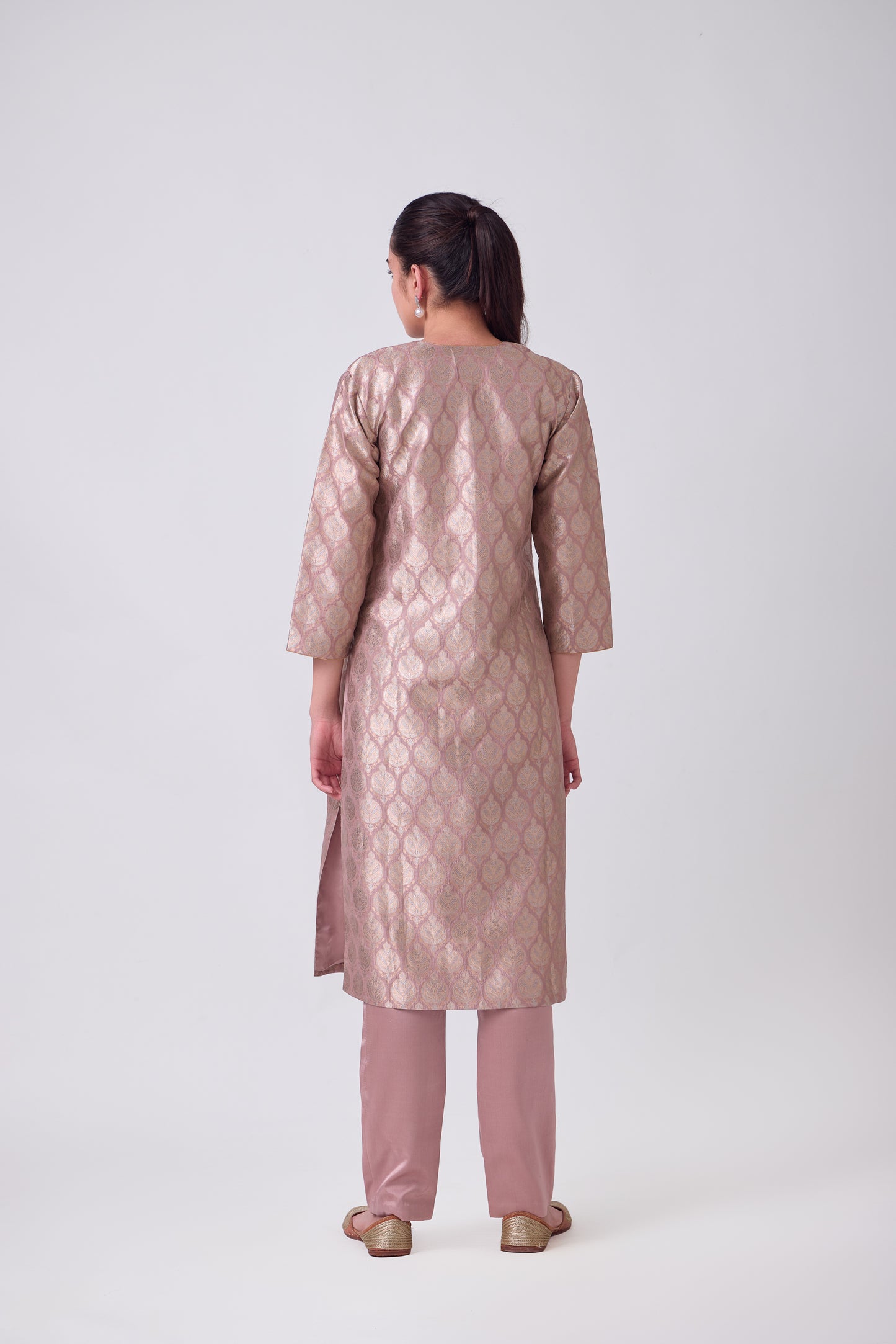 Kurta - Mauve Silk Brocade