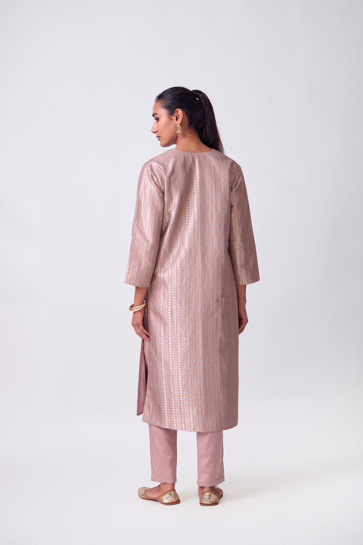 Kurta - Mauve Silk Brocade