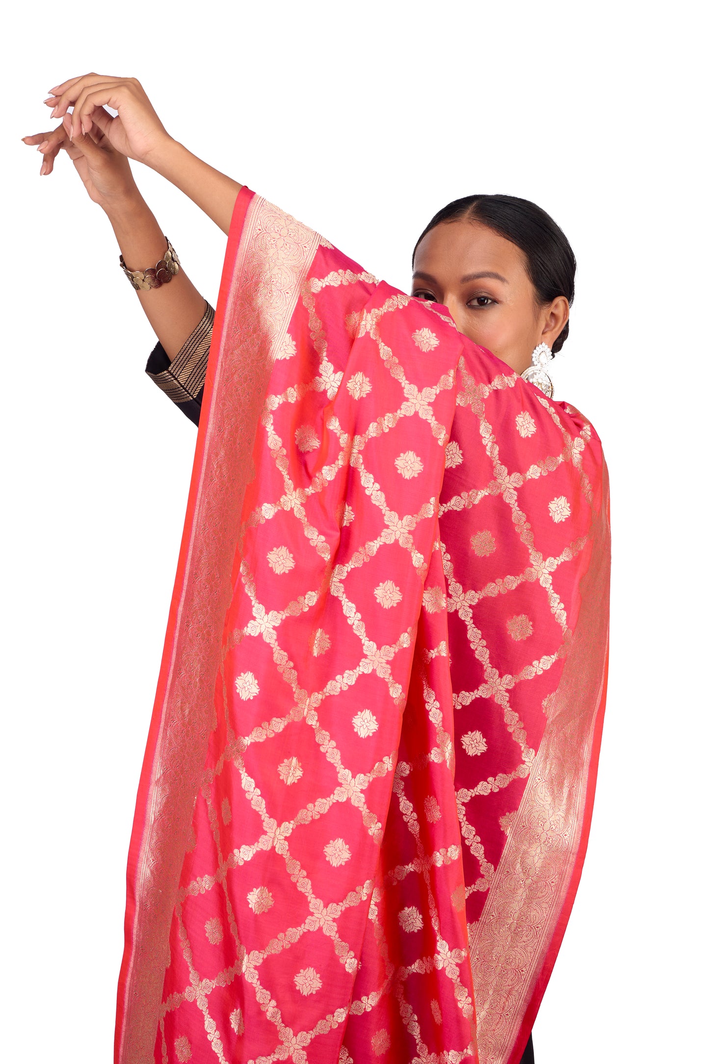 Rani Katan silk Jaal Dupatta