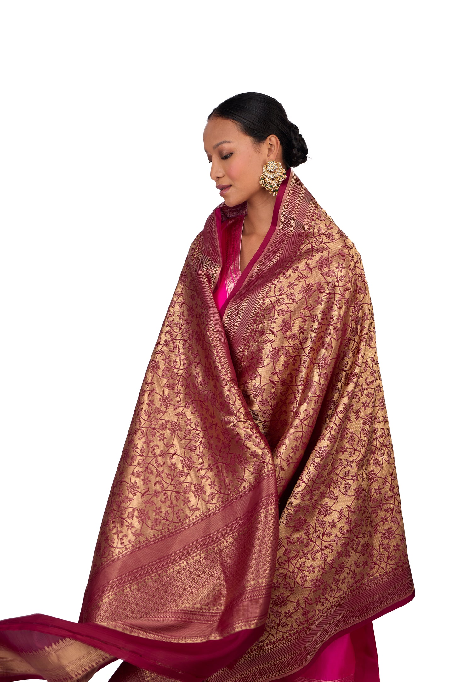 Wine Silk Dupatta