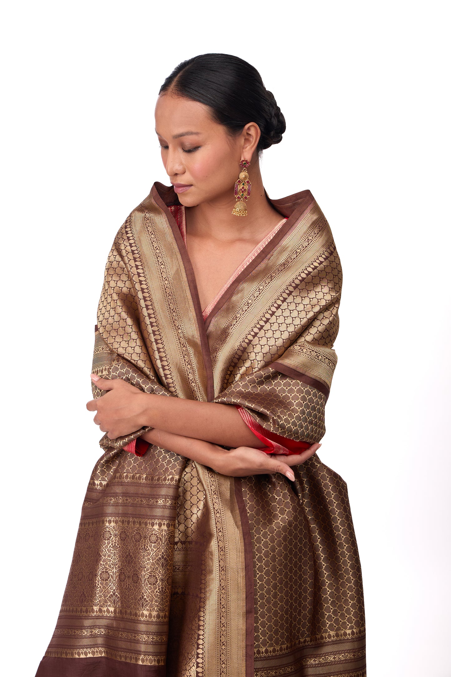 Wine Katan Silk Dupatta