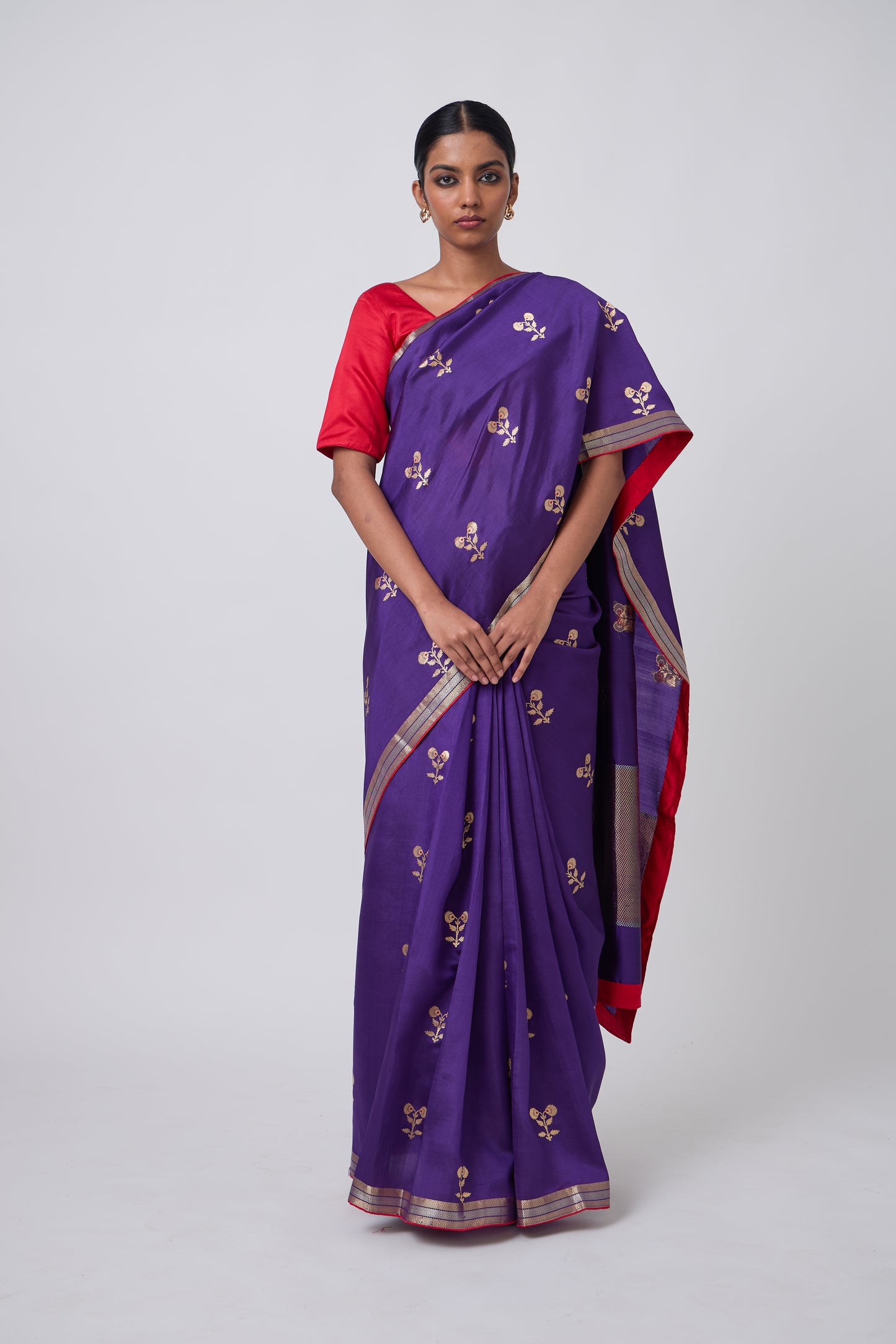 Booti - Purple Silk Saree