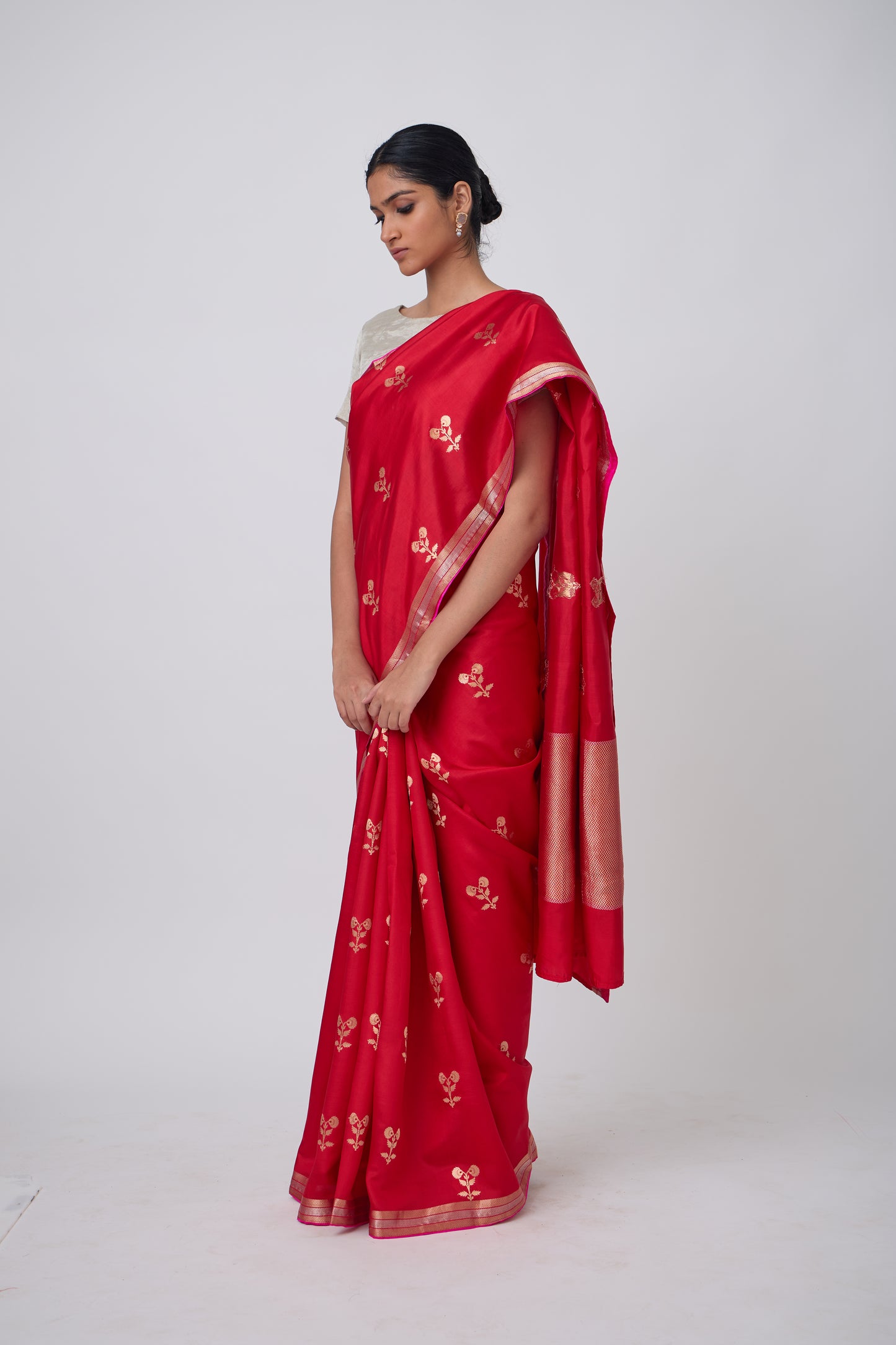 Booti - Red Silk Saree,