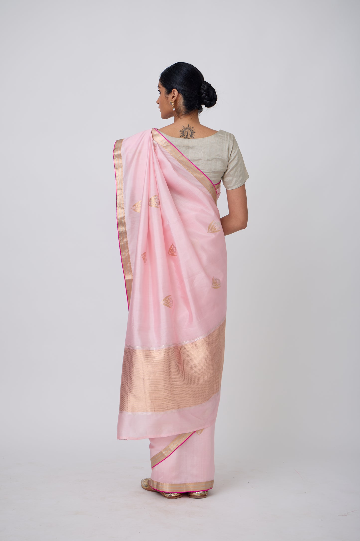 Booti - Pink Silk Saree
