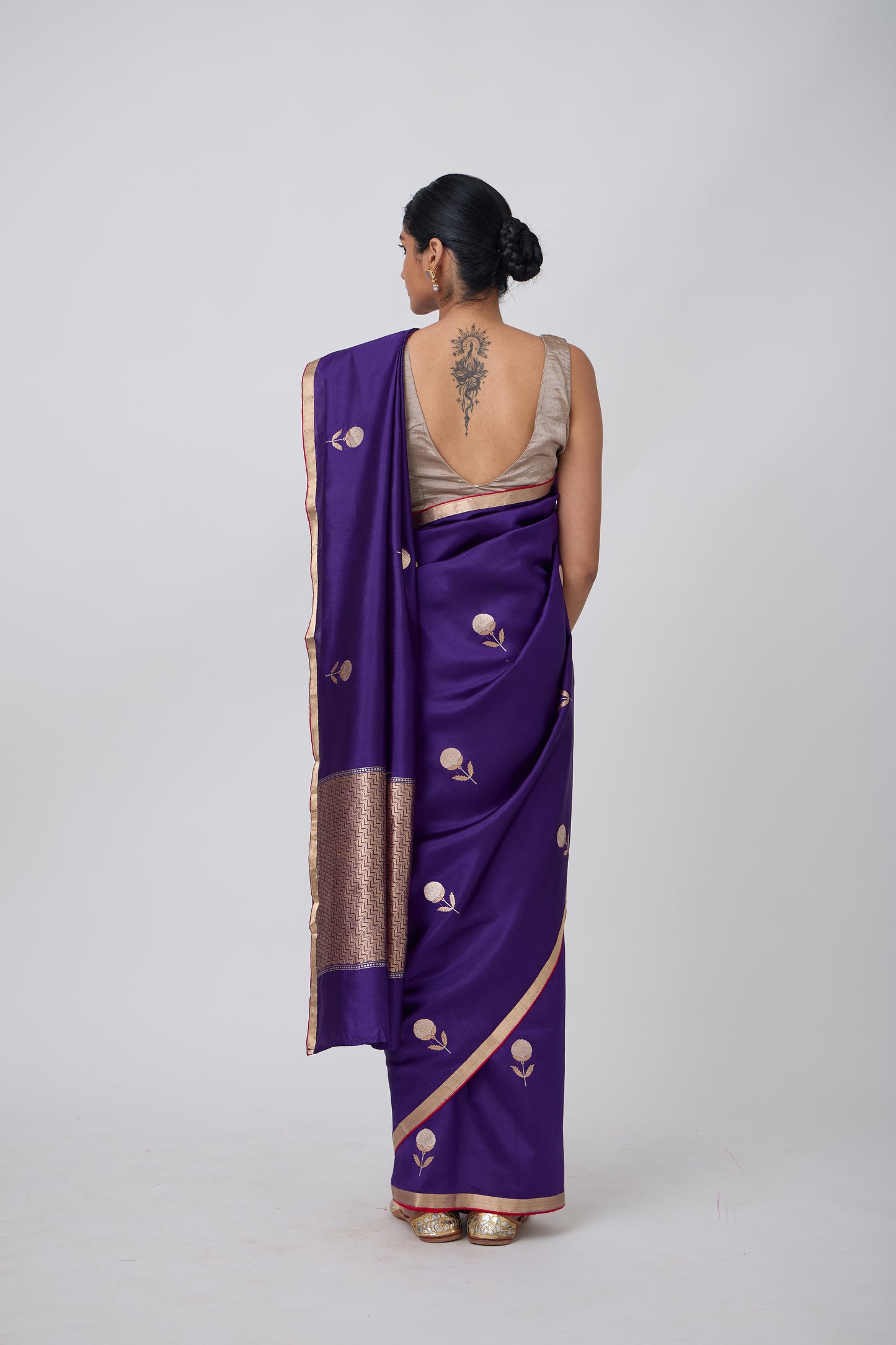 Booti - Purple Silk Saree