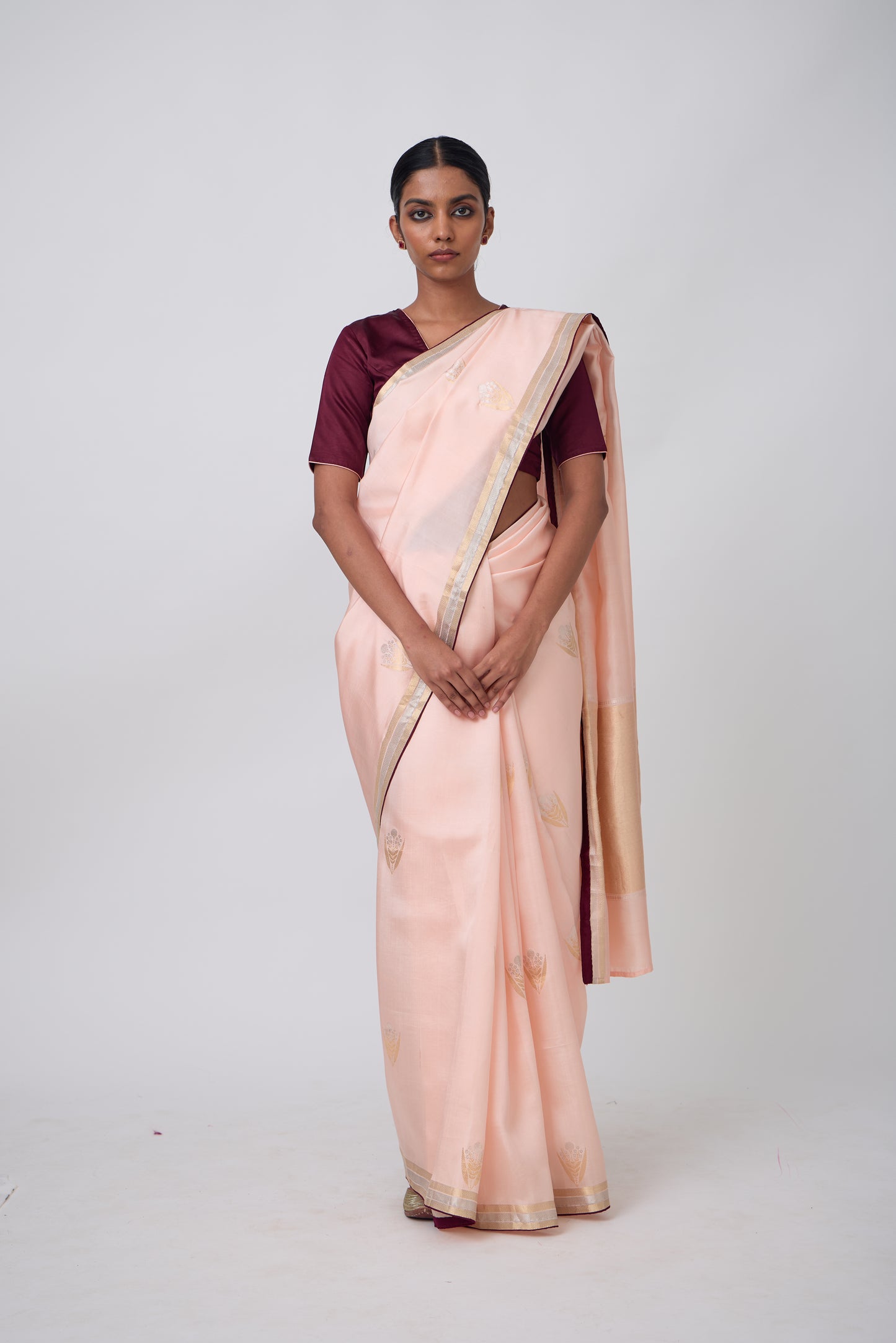 Booti - Pink Silk Saree