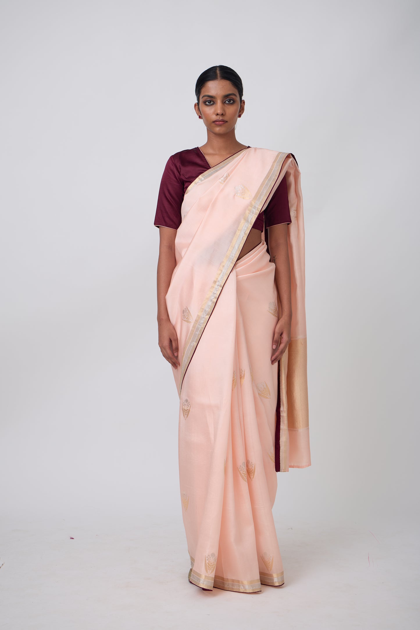 Booti - Pink Silk Saree