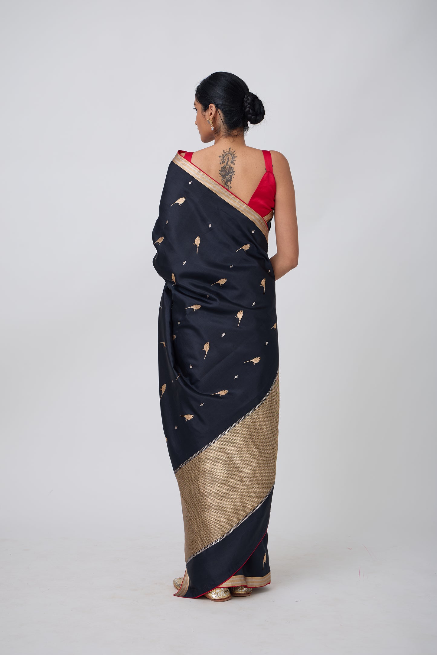 Booti - Black Silk Saree
