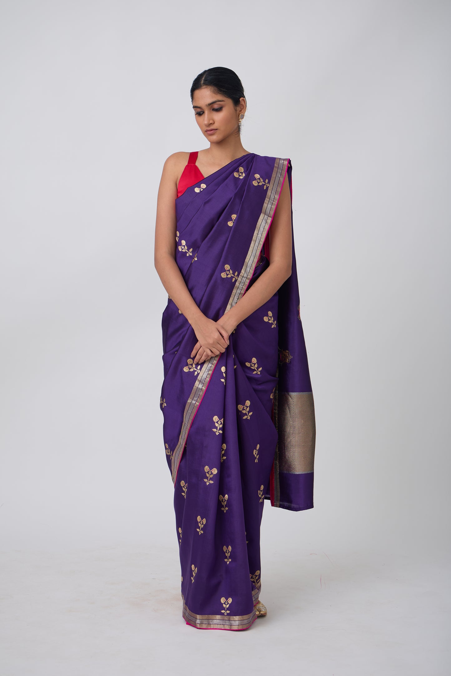 Booti - Purple Silk Saree