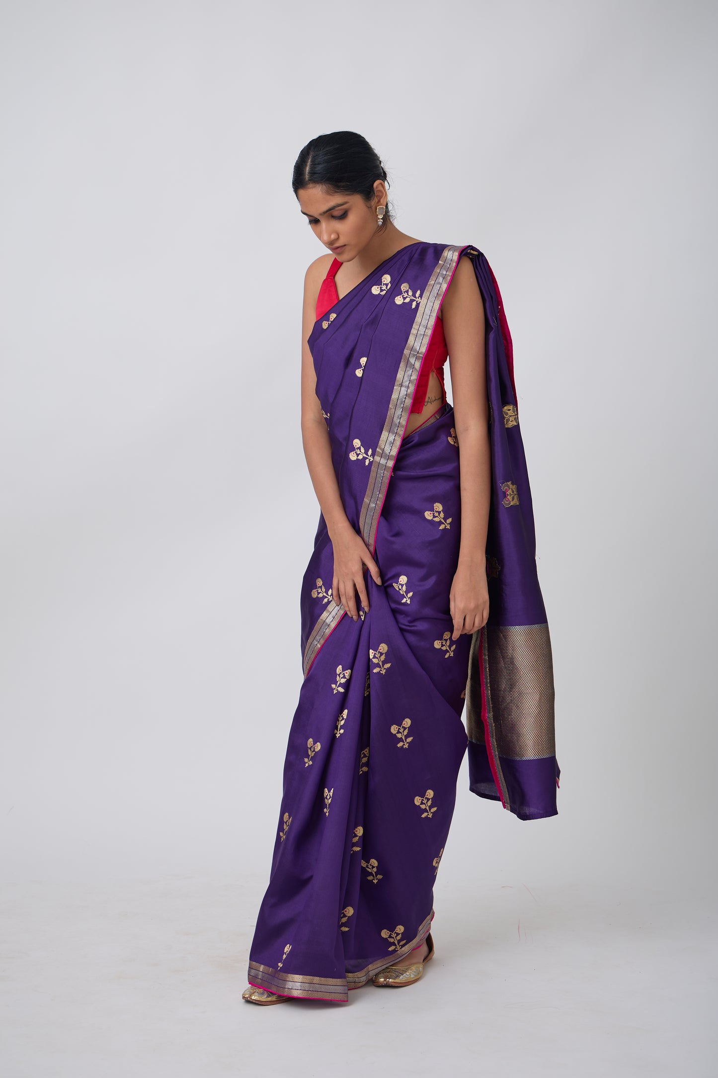 Booti - Purple Silk Saree