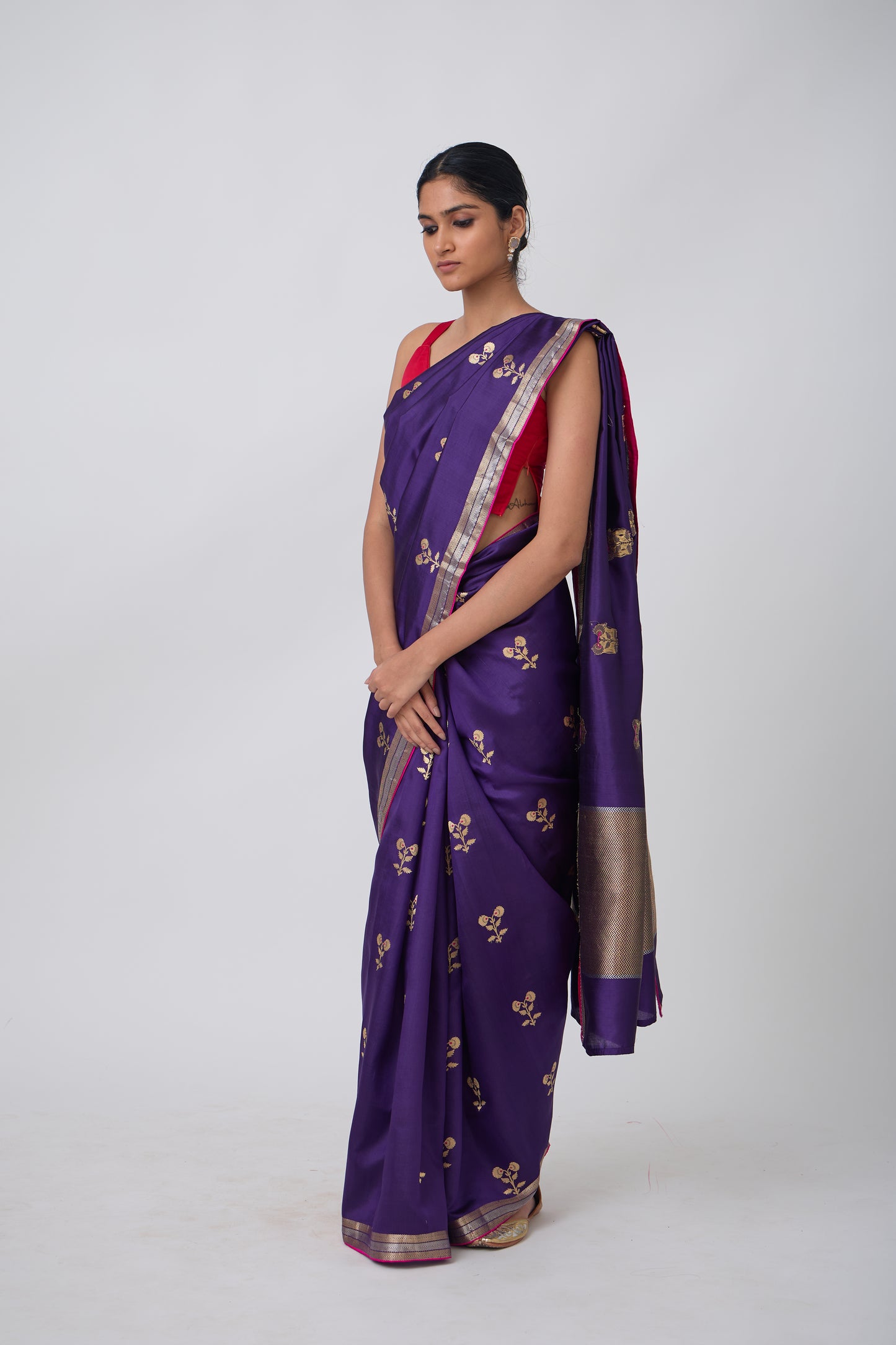 Booti - Purple Silk Saree