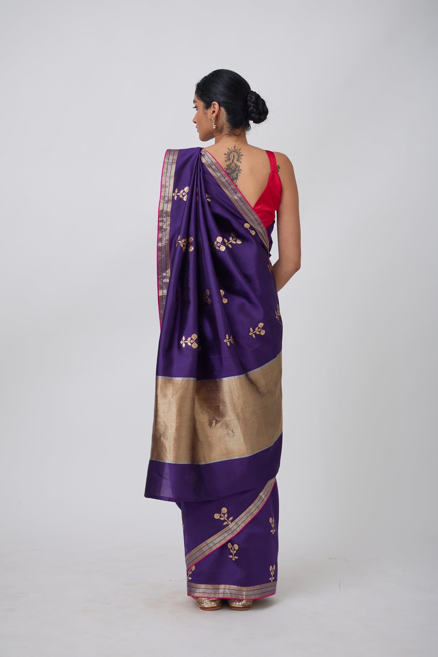 Booti - Purple Silk Saree