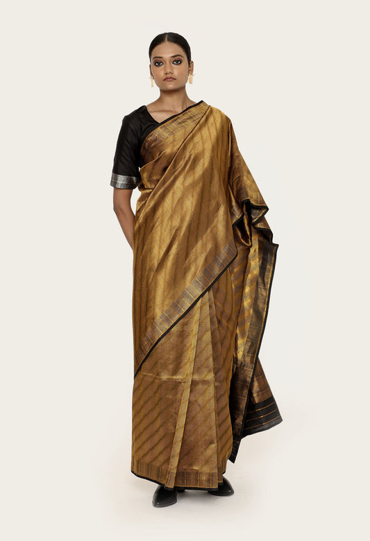Dhari - BLACK GOLD JARI METALIC