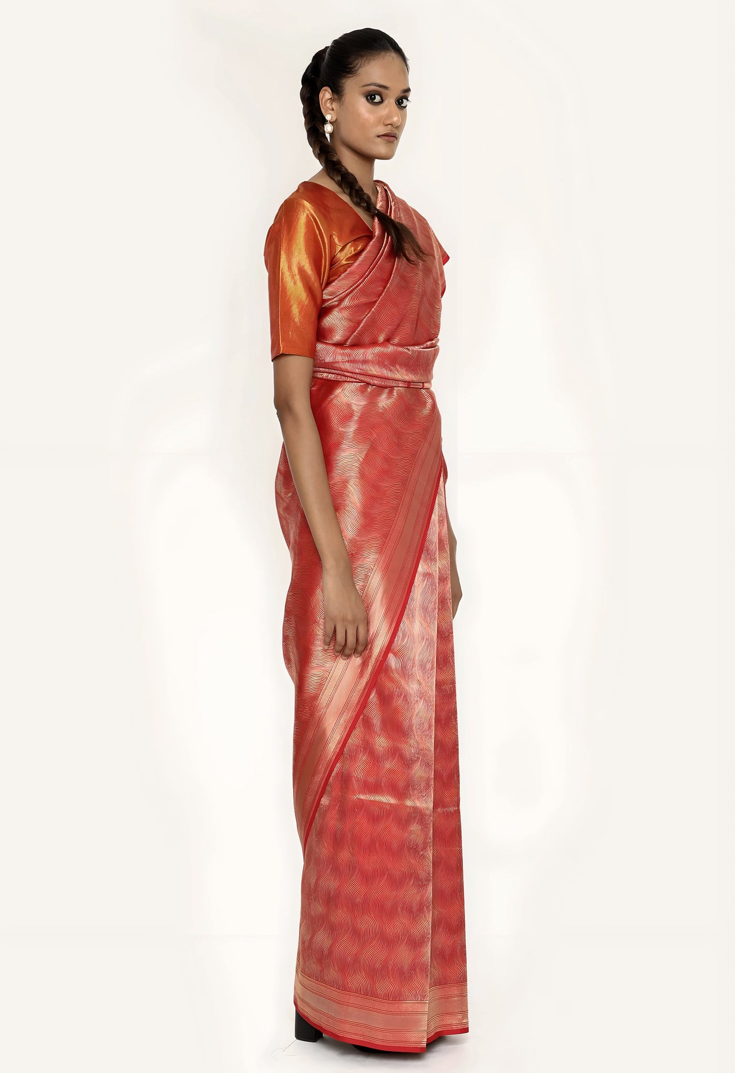 Dhari - RED GOLD JARI METALIC