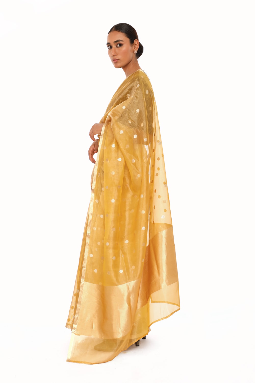 BOA - Mustard Organze Tissue Saree