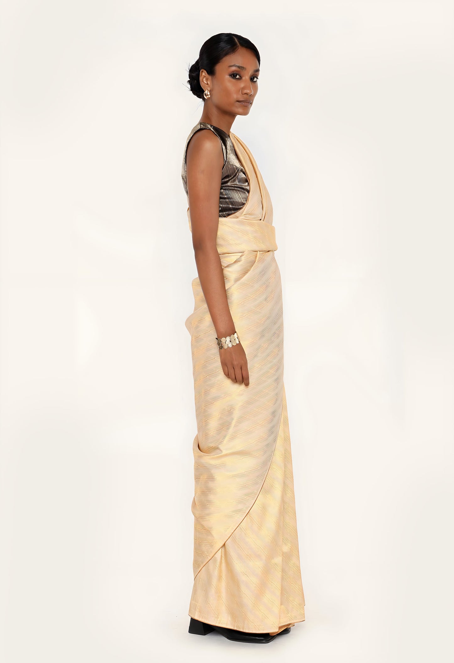 Dhari - BEIGE GOLD JARI METALIC