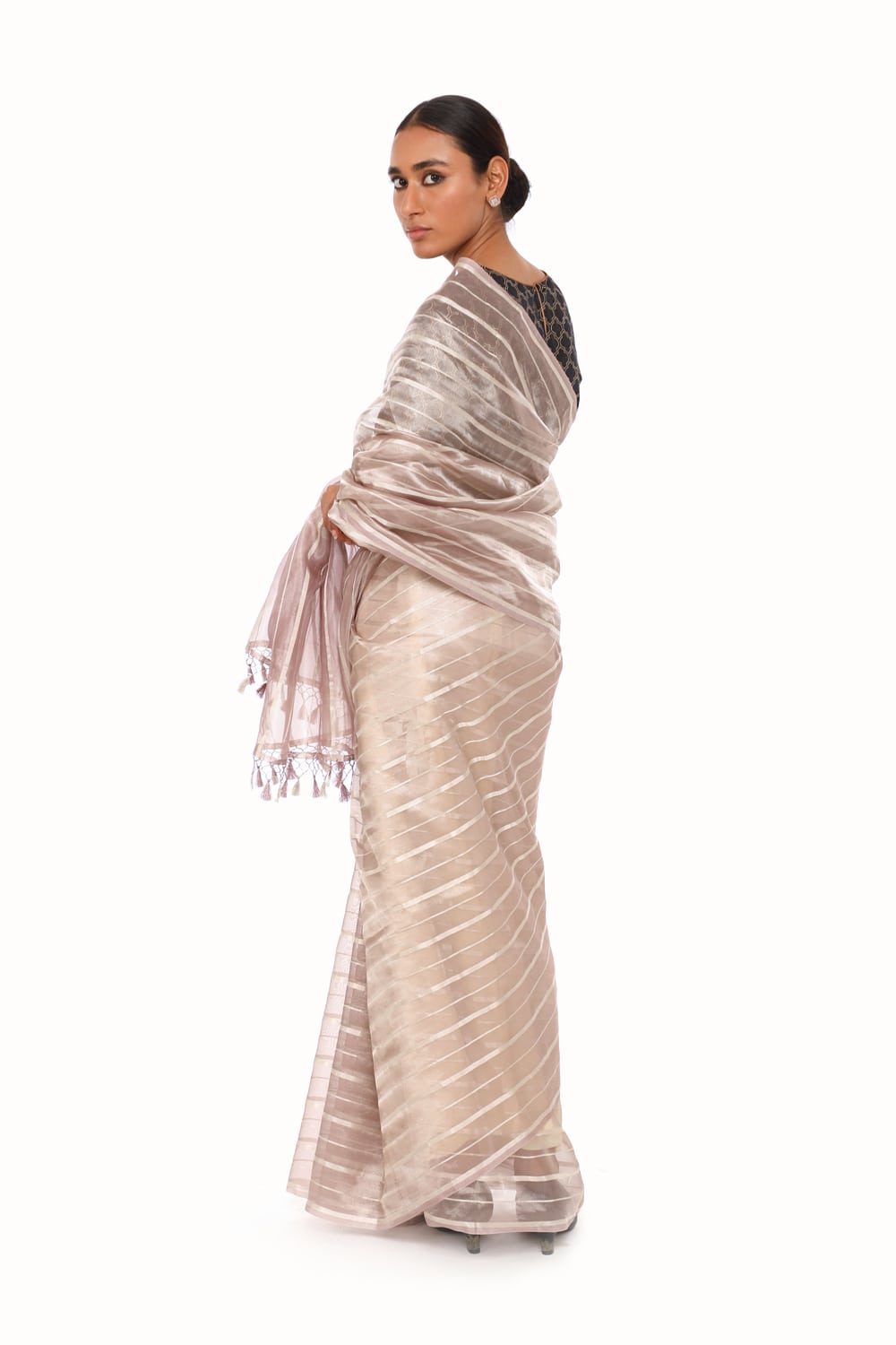 BOA - Mauve Organze Tissue Saree