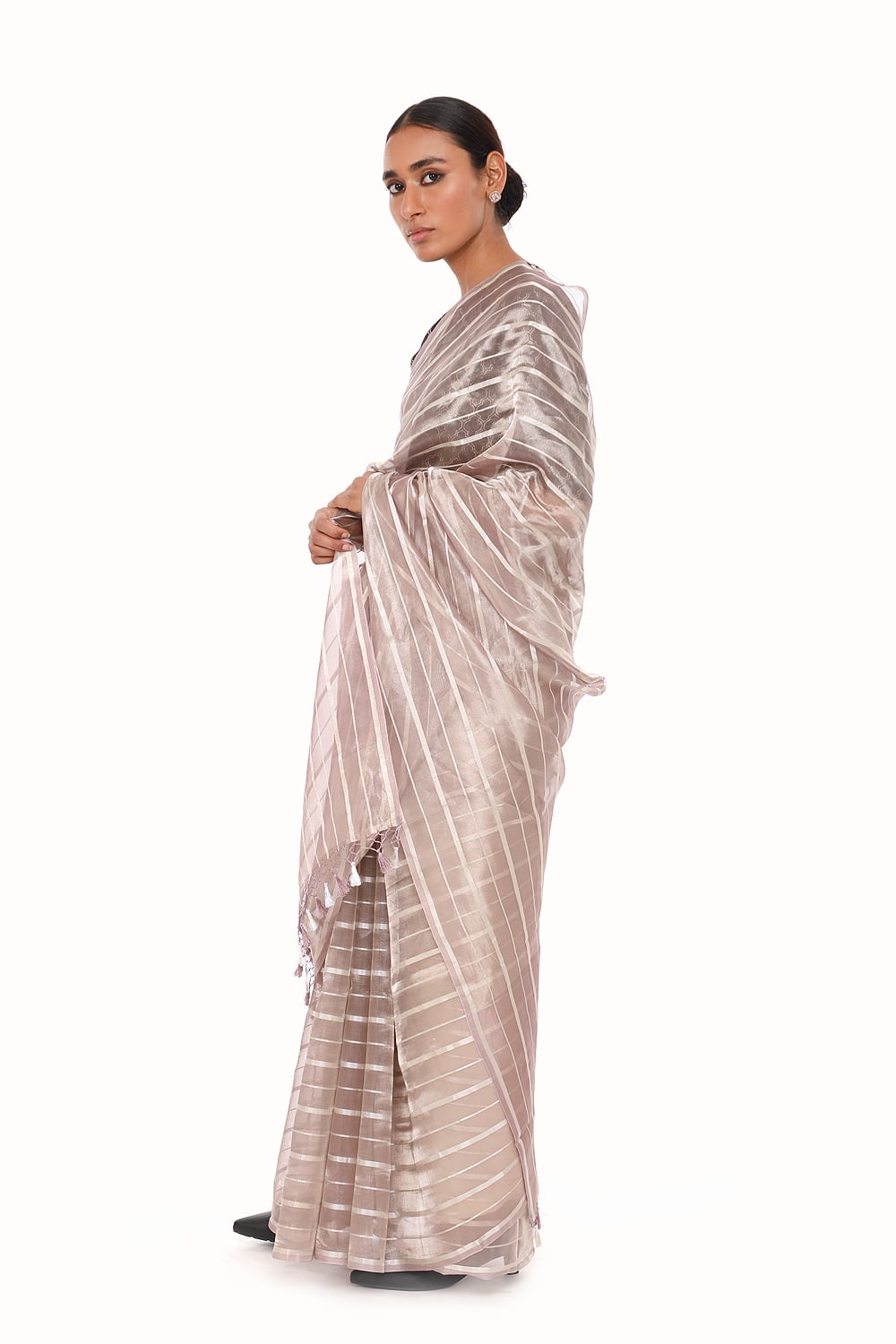 BOA - Mauve Organze Tissue Saree