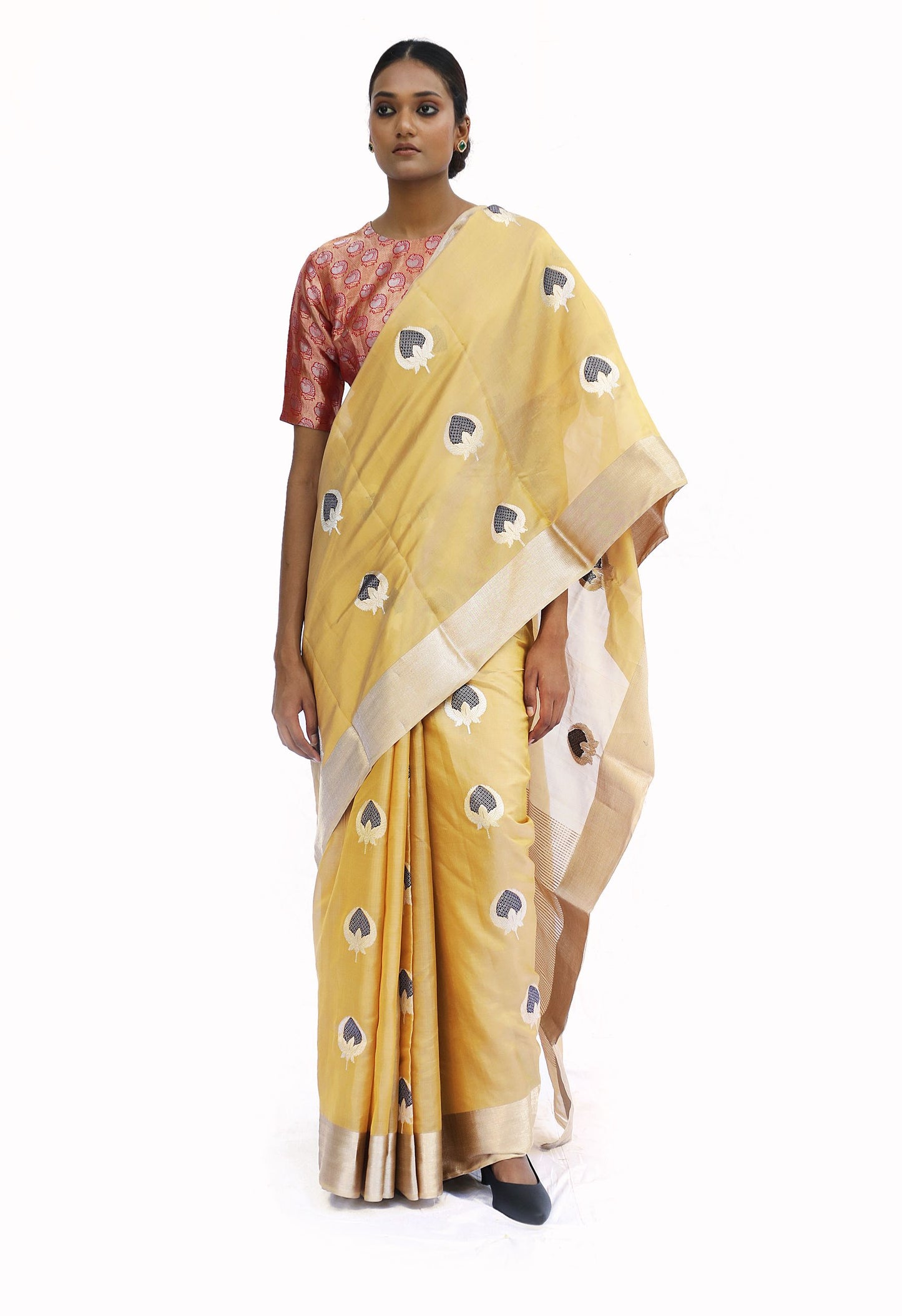 BOA - Mustard Silk Tissue Saree