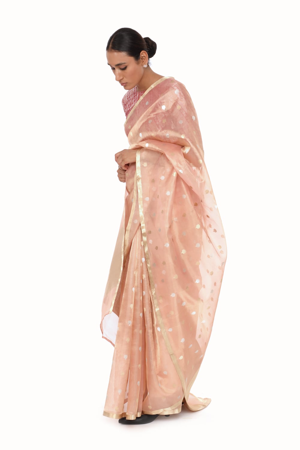 BOA - Peach Organze Tissue Saree