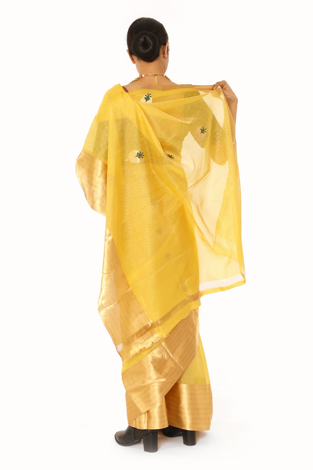 BOA - Mustard Cotton Tissue Saree