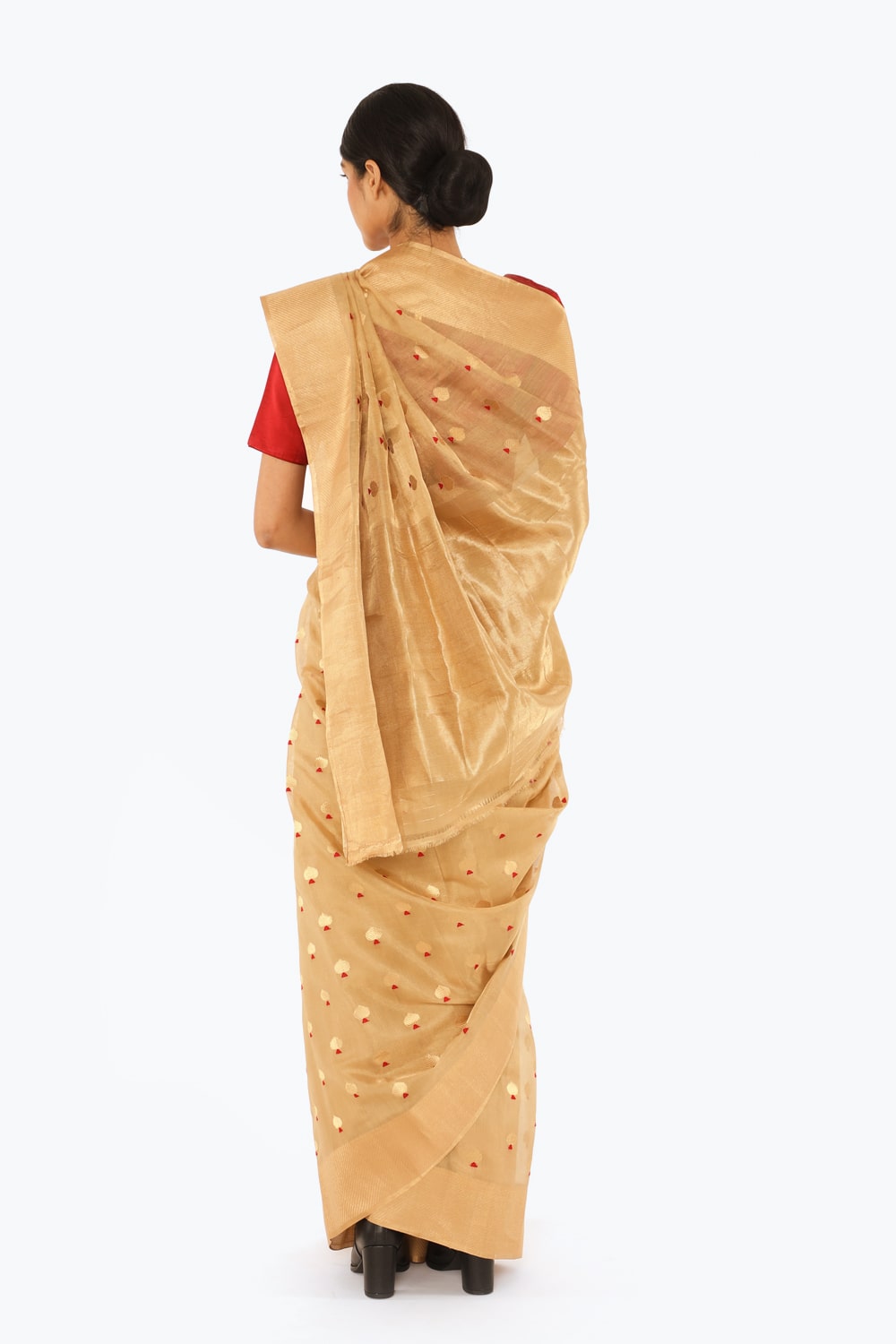 BOA -  Beige Cotton Tissue Saree