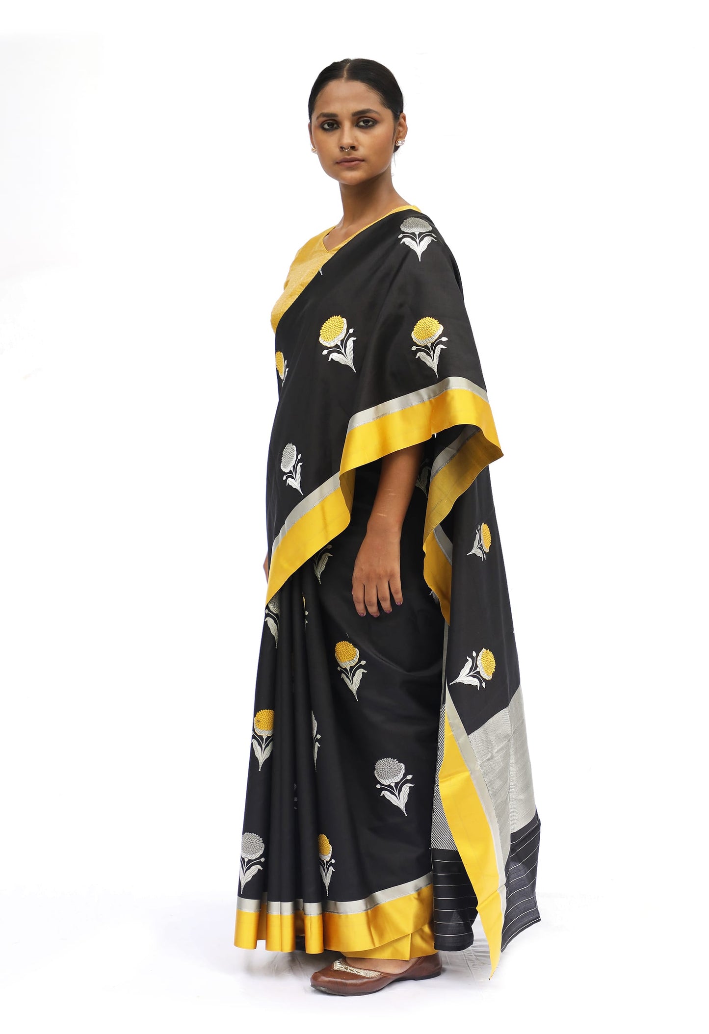 WANYA -Black Katan Silk Saree