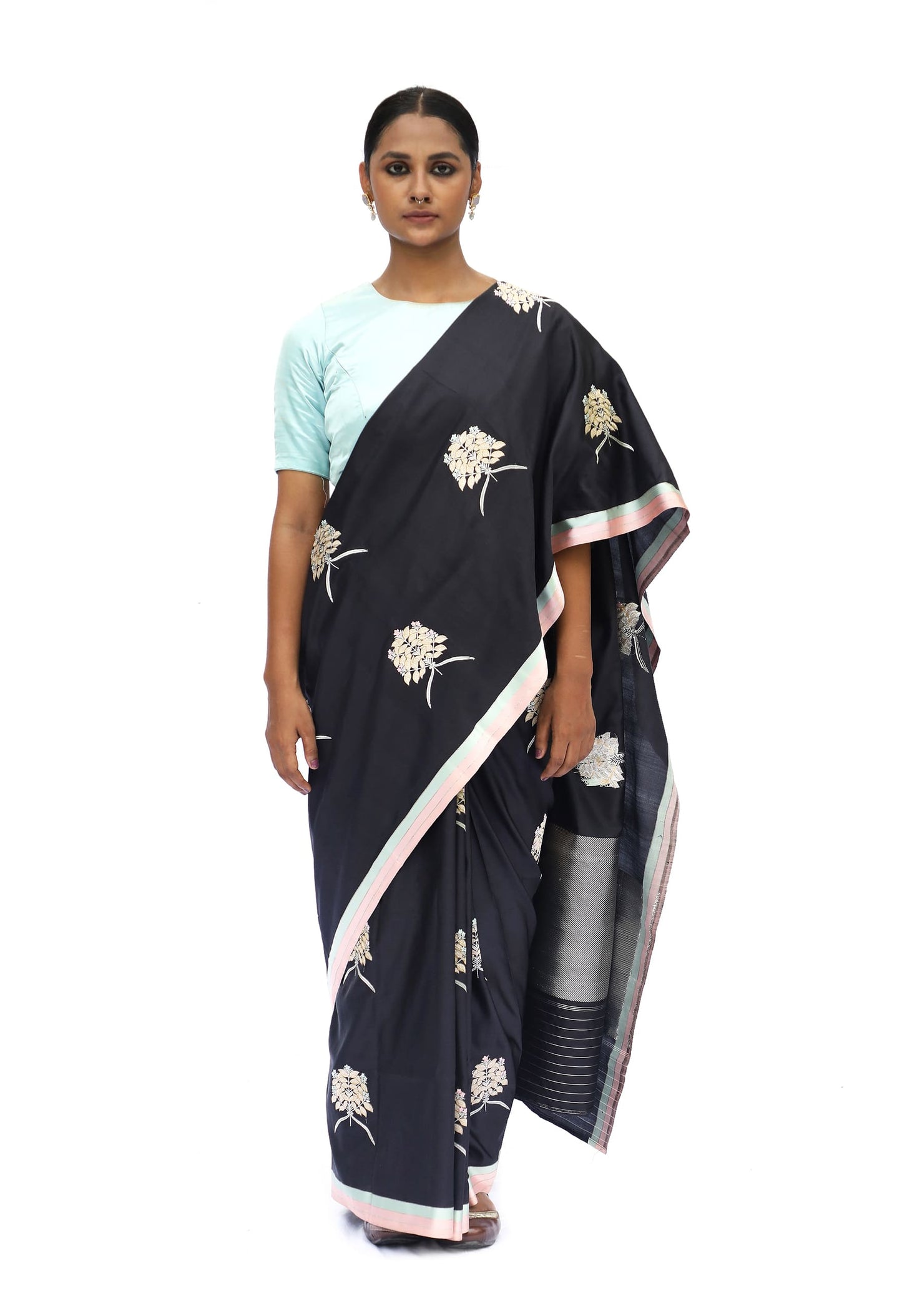 WANYA -Black Katan Silk Saree