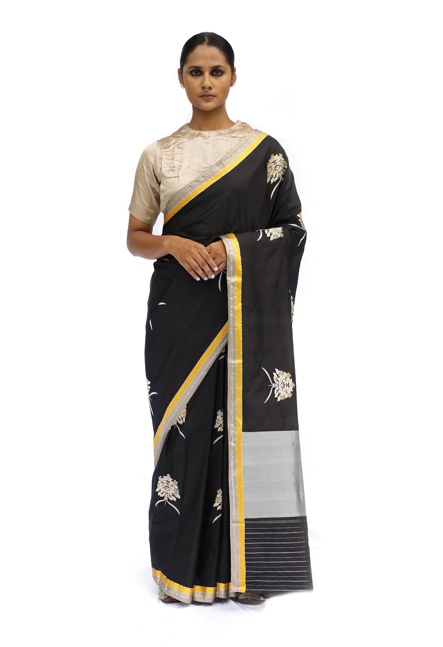 Prakriti - Black Katan Silk Saree