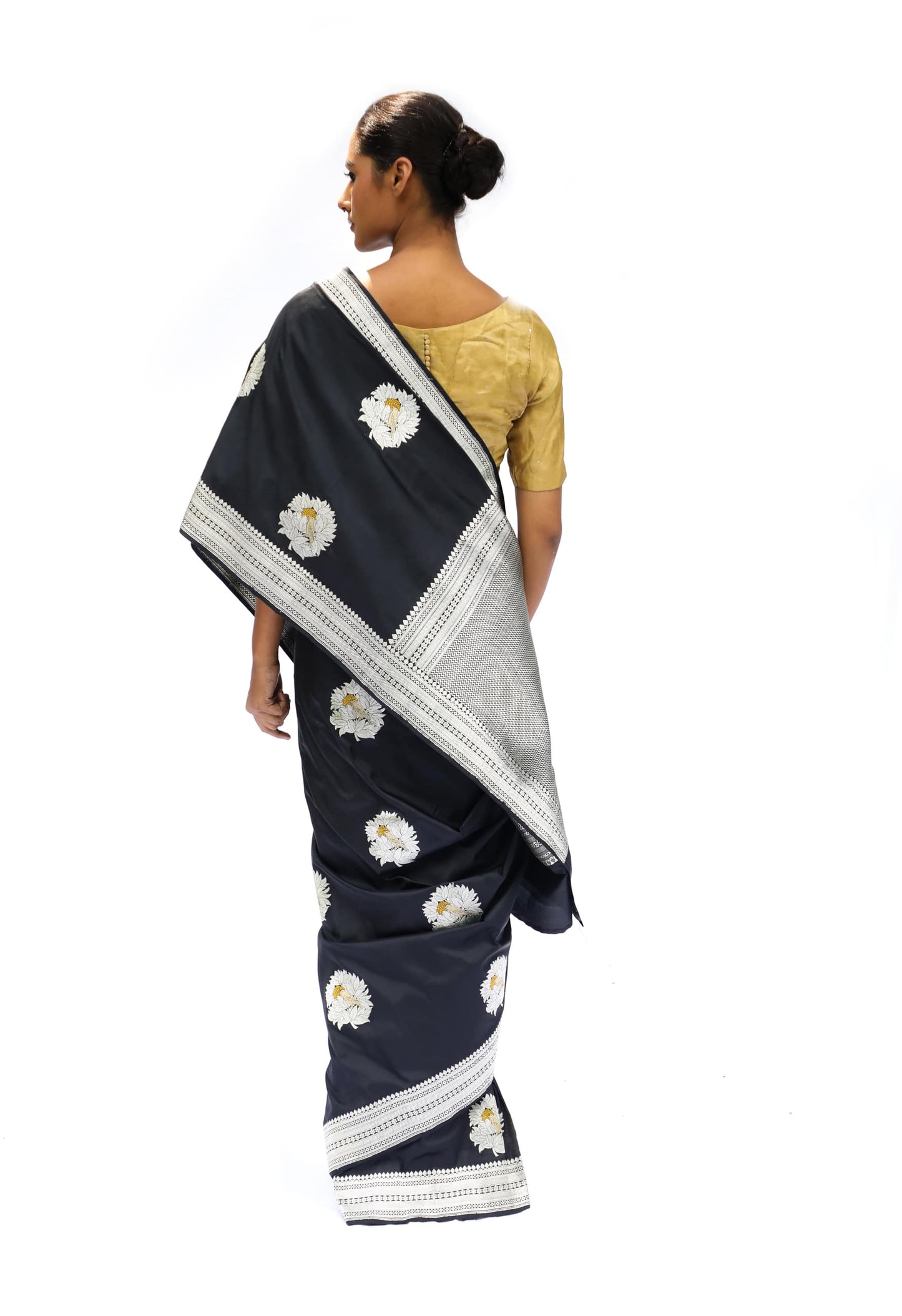 NALA - Black Katan Silk Saree