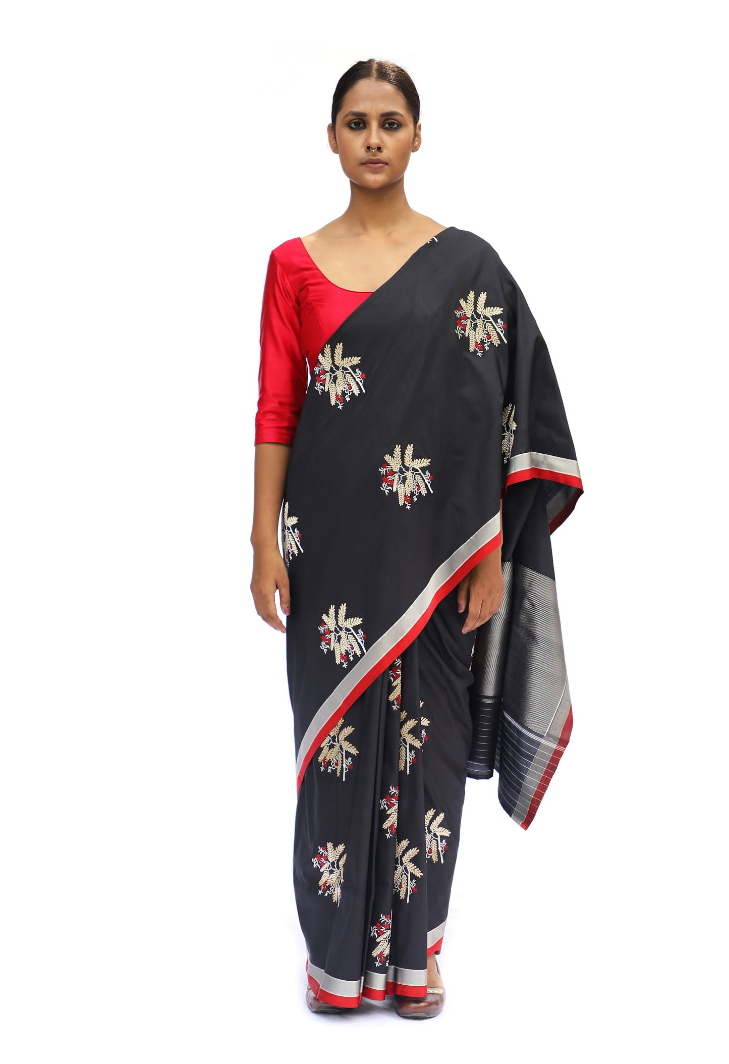 WANYA -Black Katan Silk Saree