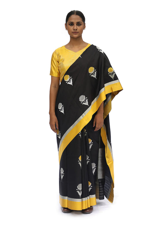 WANYA -Black Katan Silk Saree