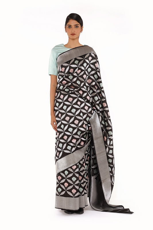 AJILA-BLACK SILK SAREE