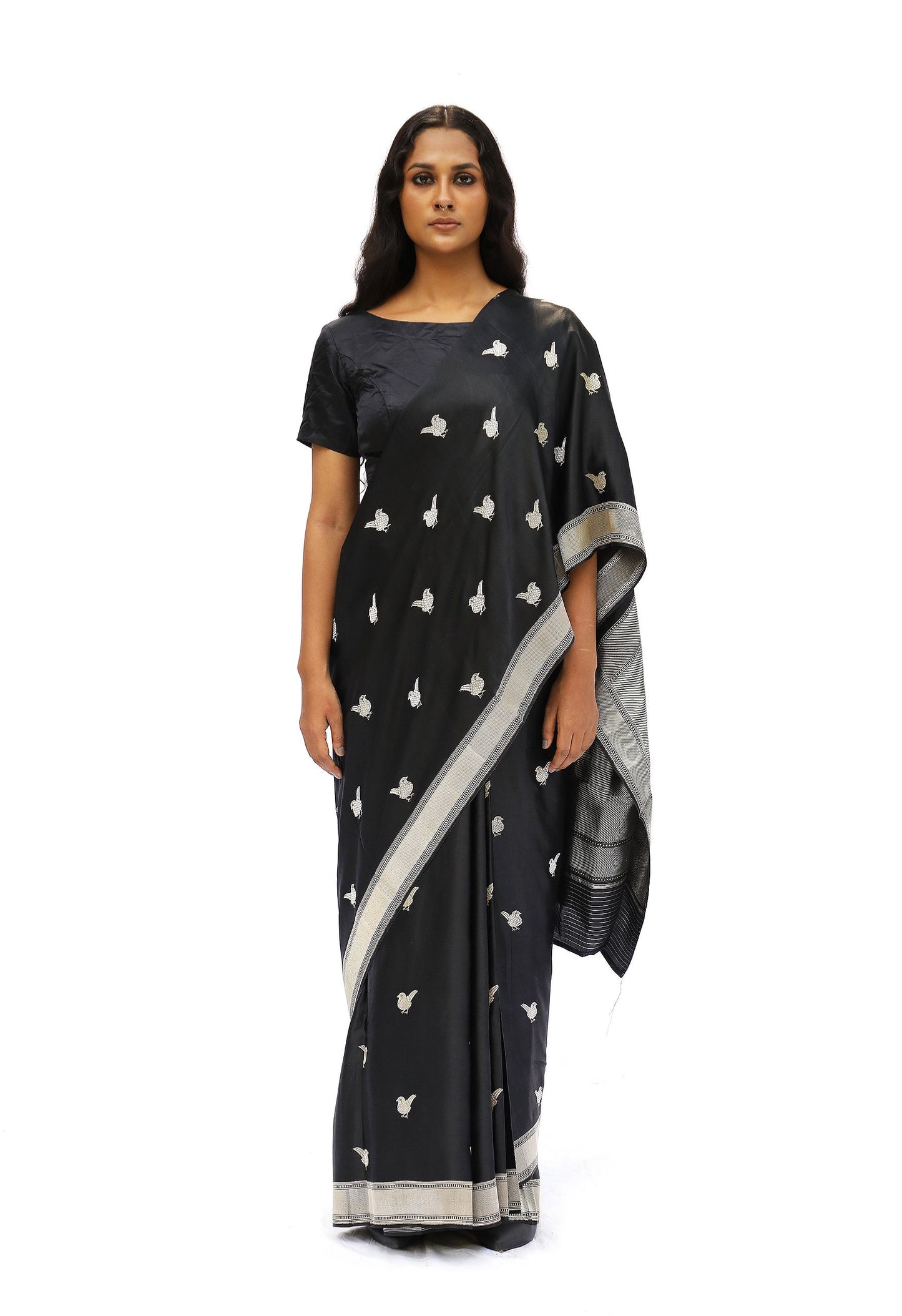 MM - BLACK MASHRU SILK