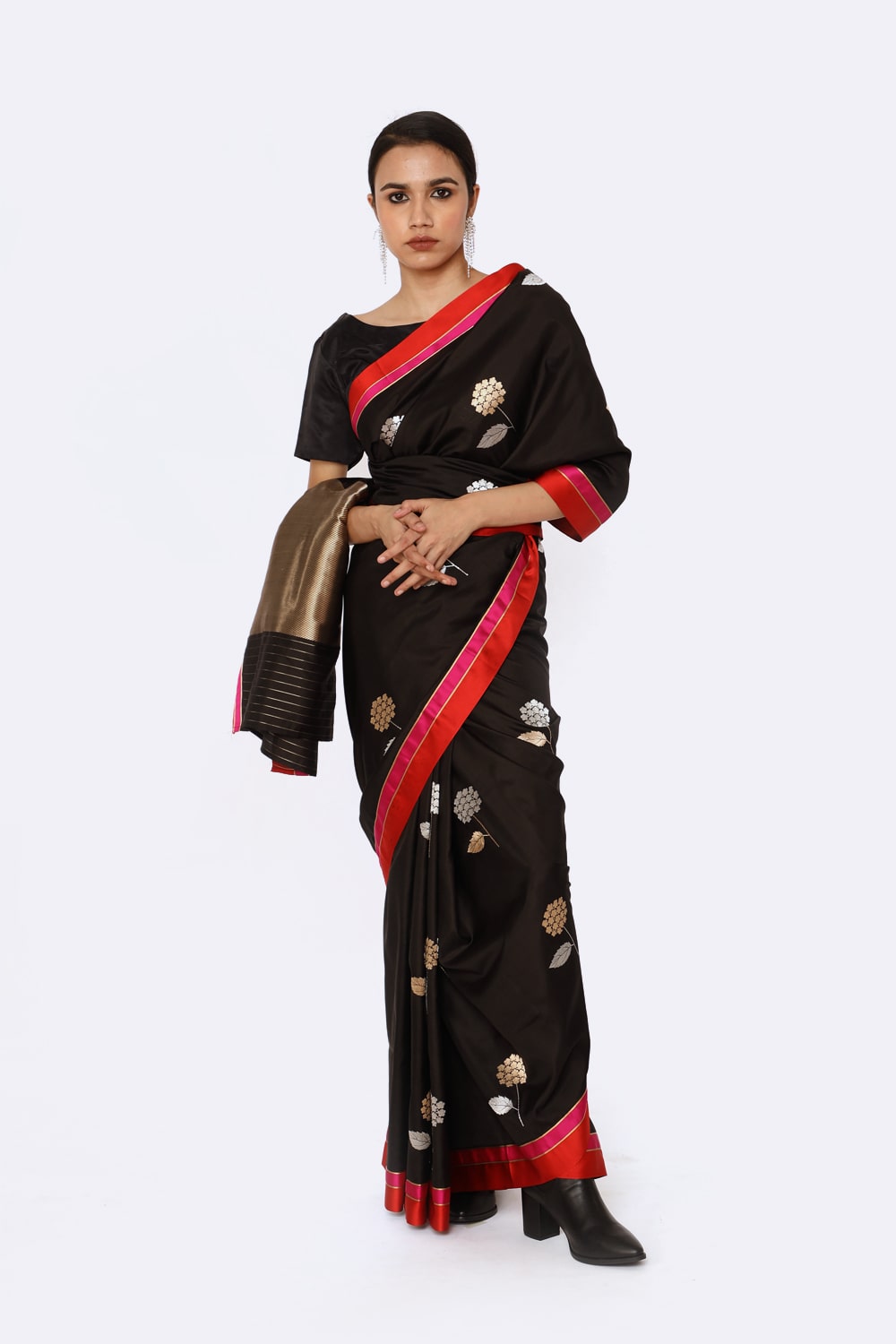 AANVI- Black Saree