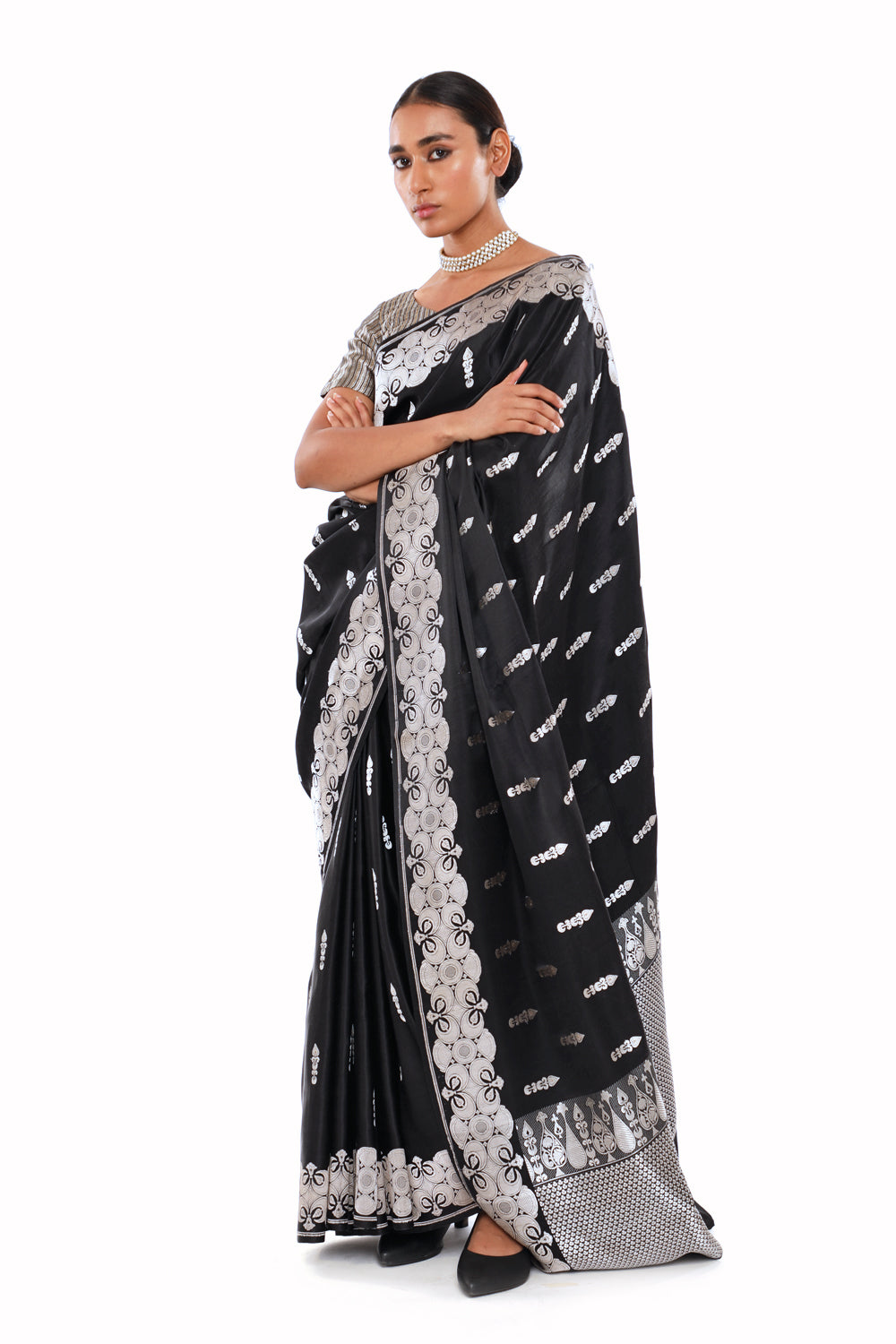 MM - BLACK MASHRU SILK