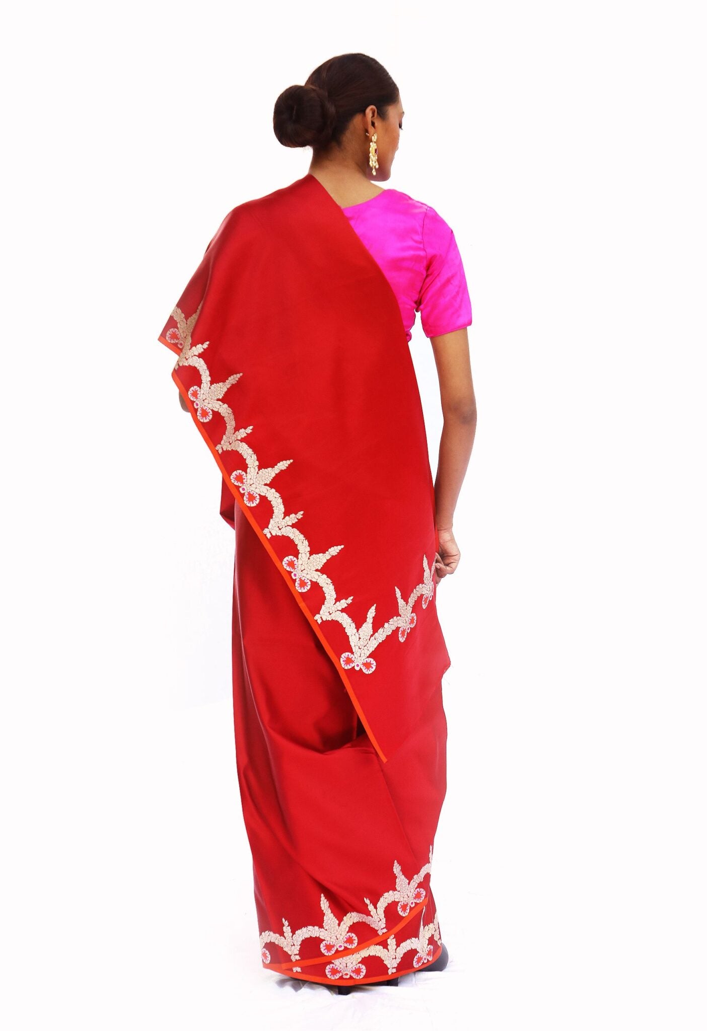 ANSHUL - red katan silk saree