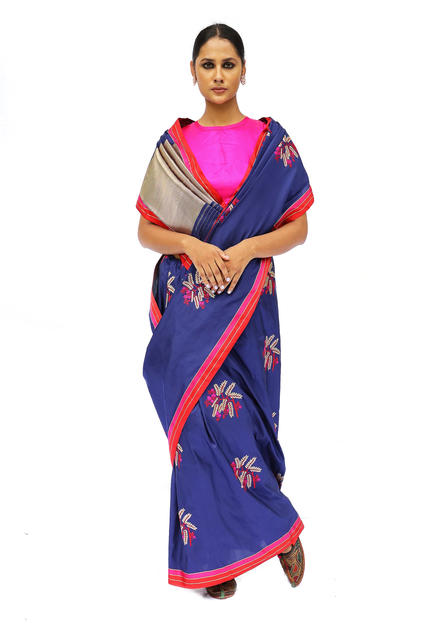 NEELAMBARI-navy blue saree