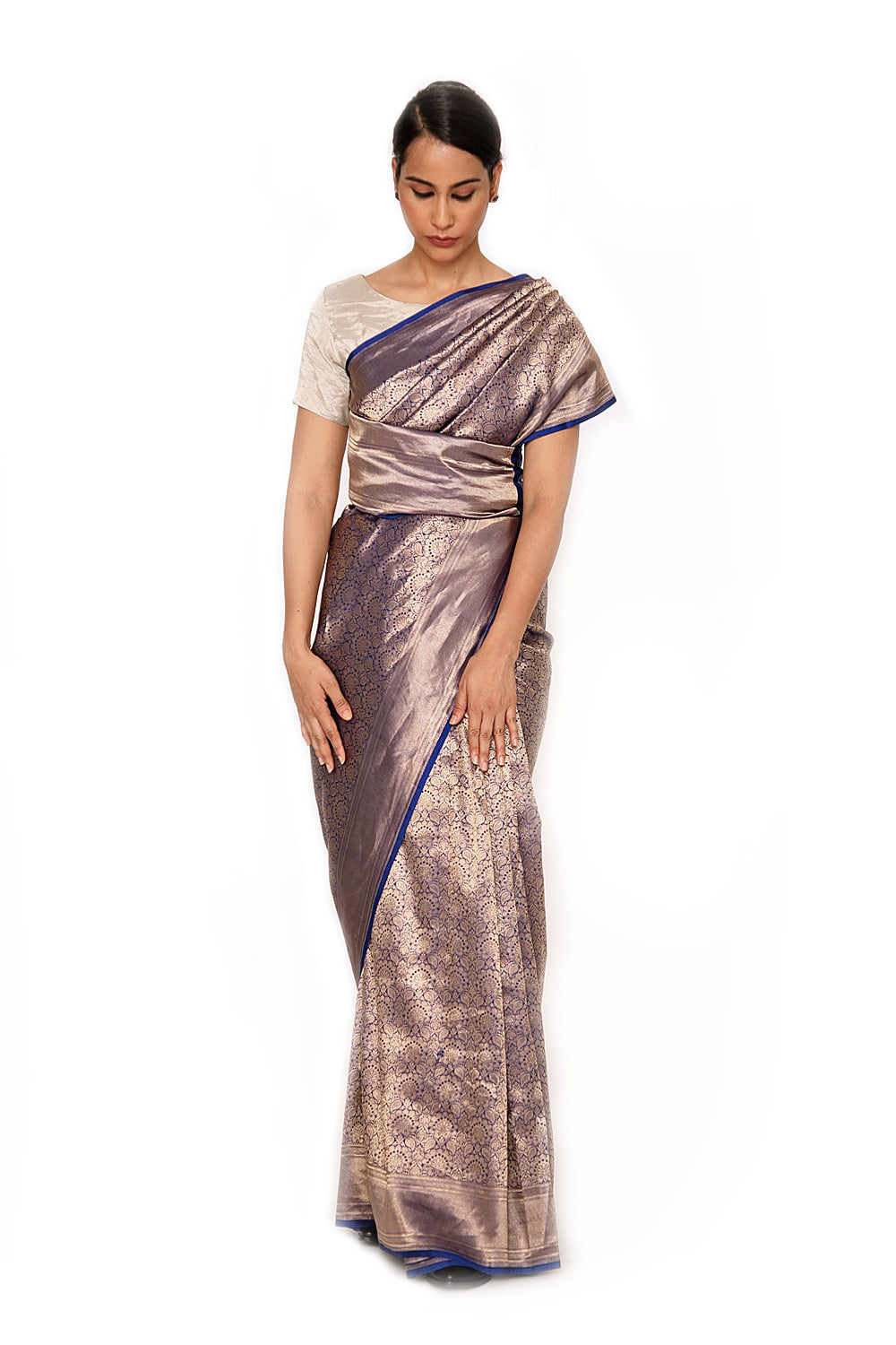 DHARA - purple embossed saree