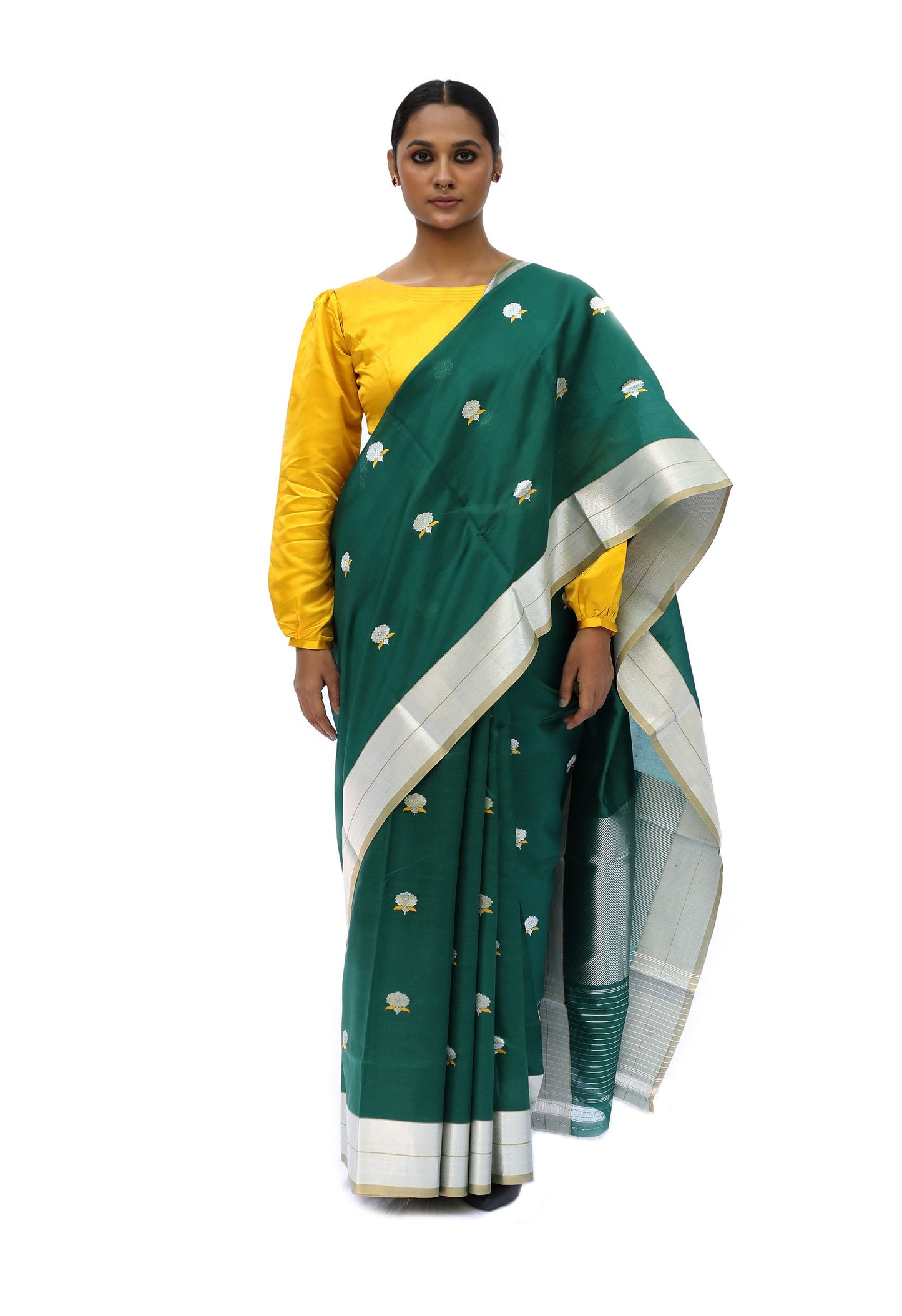 Lavanga - Emerald Green Saree