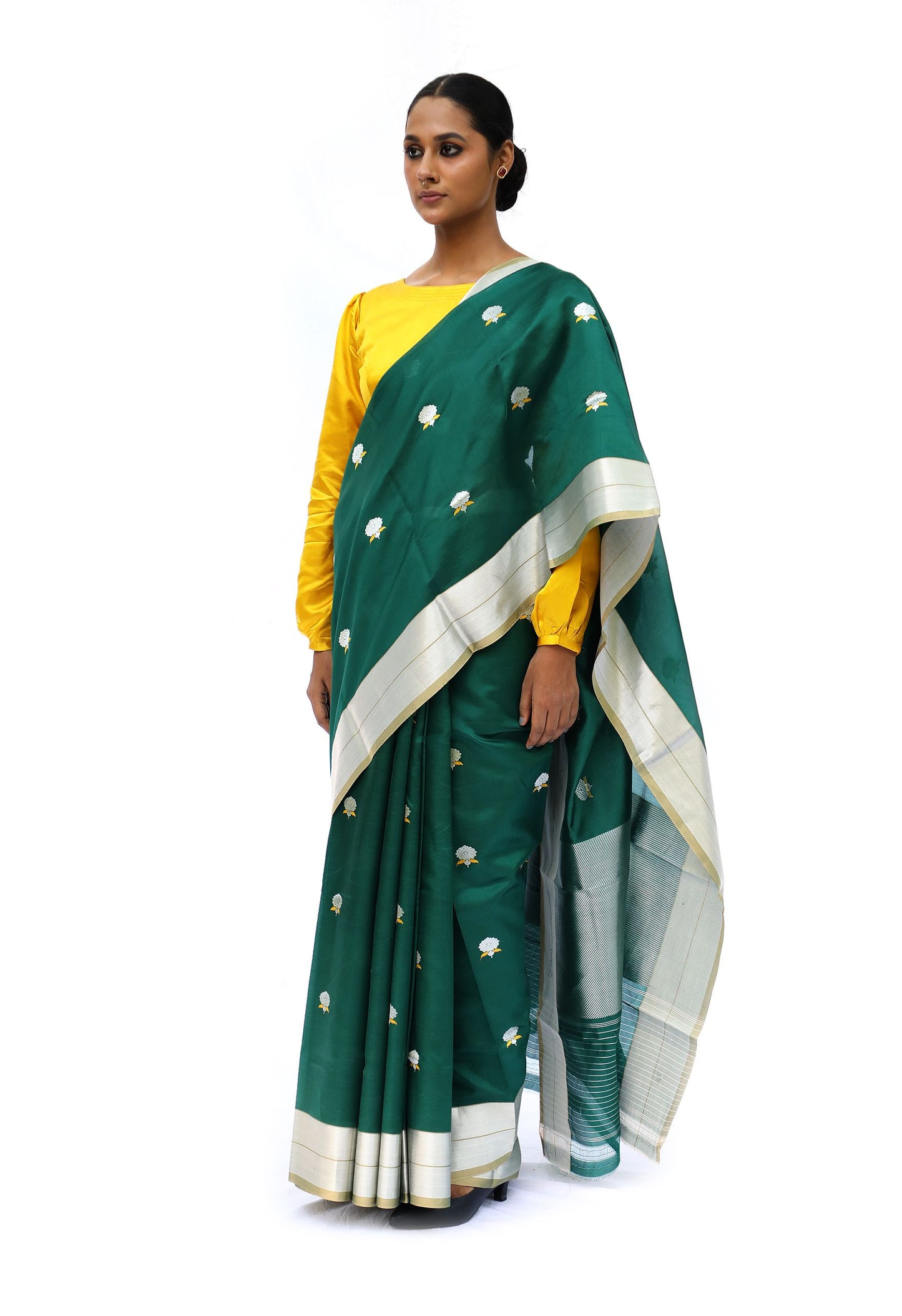 Lavanga - Emerald Green Saree