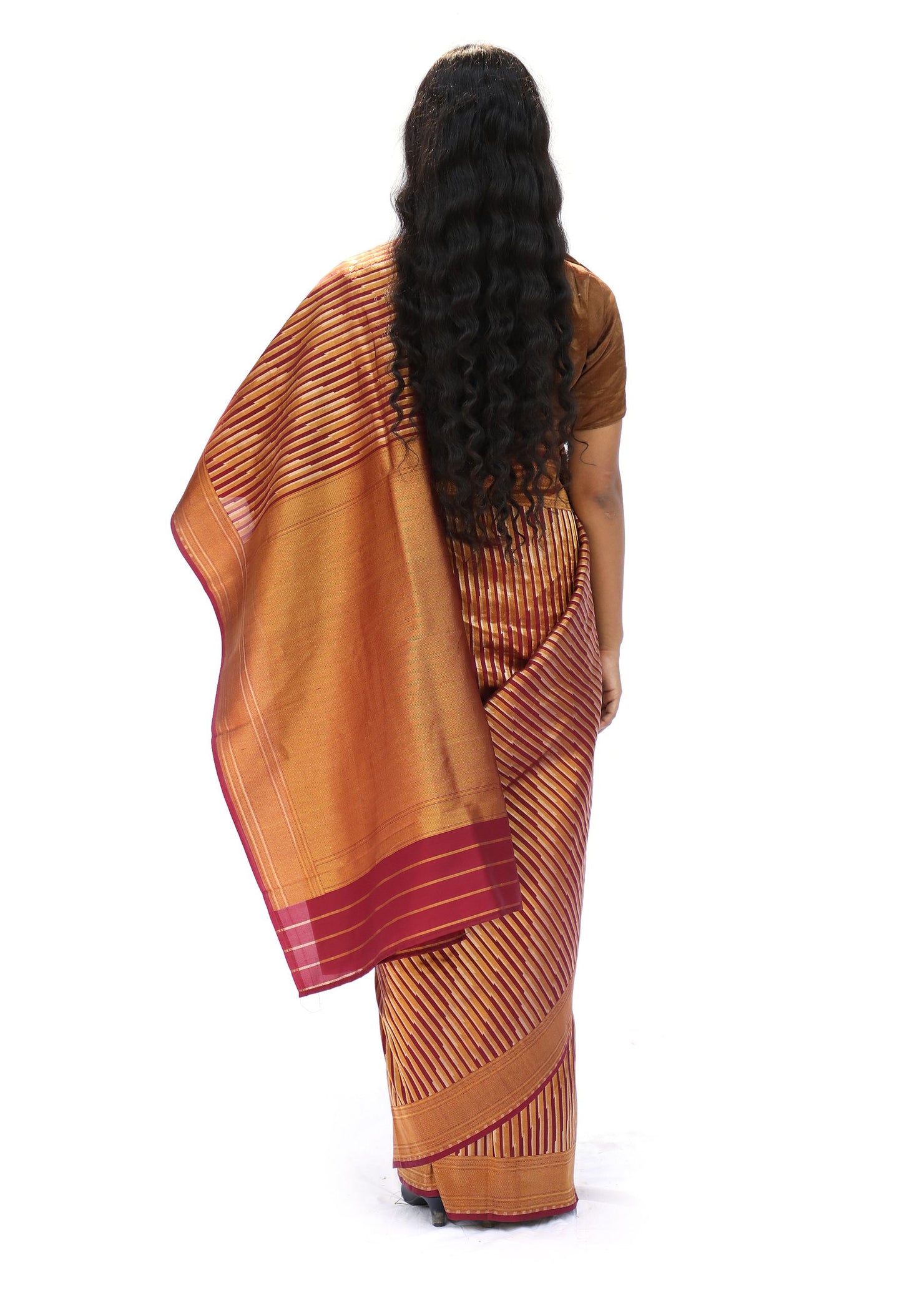 ADVAITA - copper red saree