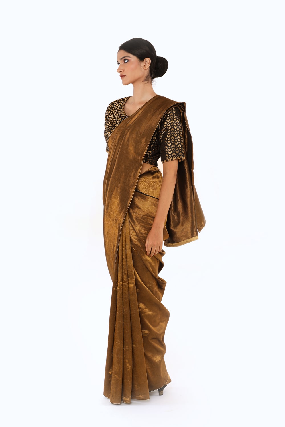 LEELA - dark brown saree