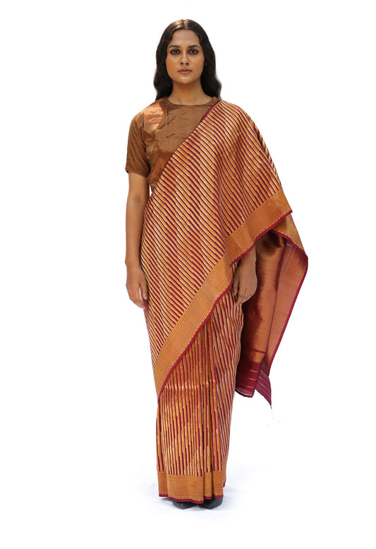 ADVAITA - copper red saree