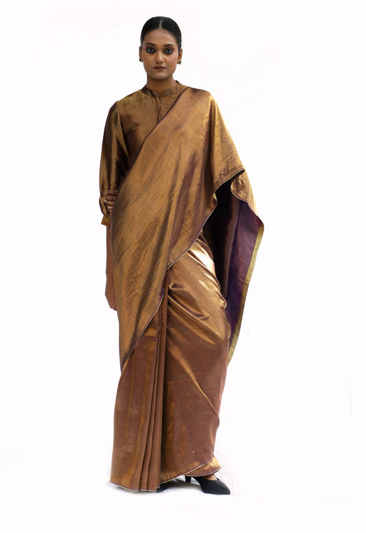 LEELA - copper brown mashru silk saree