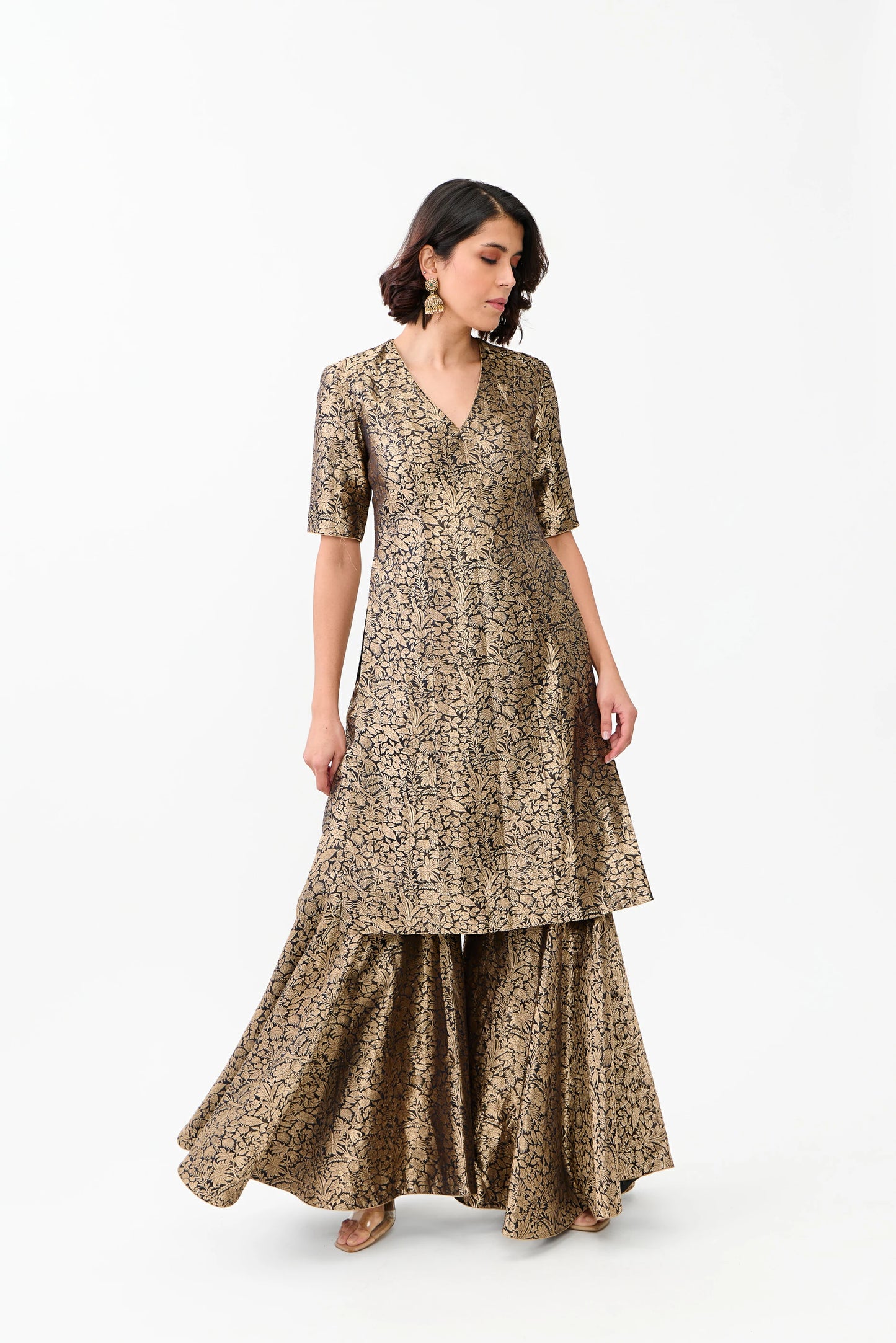 Noorie Varanasi Satin Brocade Sharara